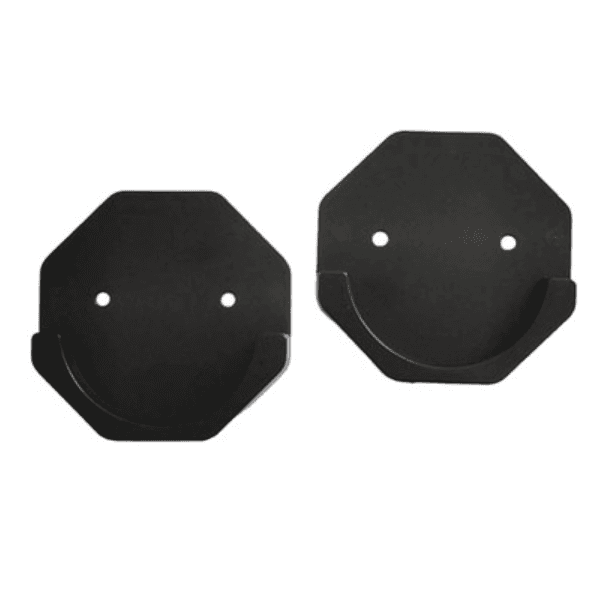 Hexagonal ABS Shower Rod Brackets in Matte Black — Pair