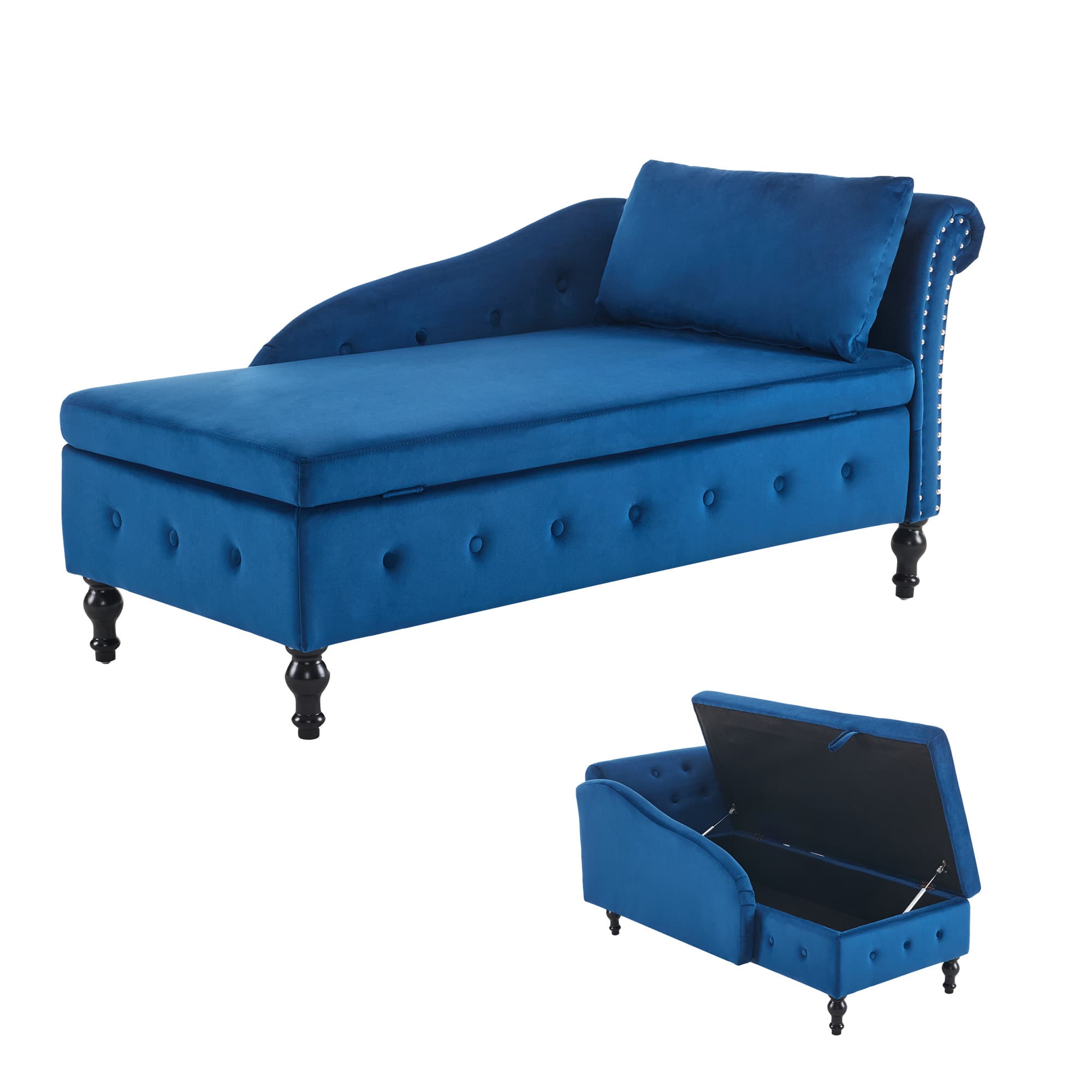 Velvet Chaise Lounge with Practical Hidden Storage - image 5