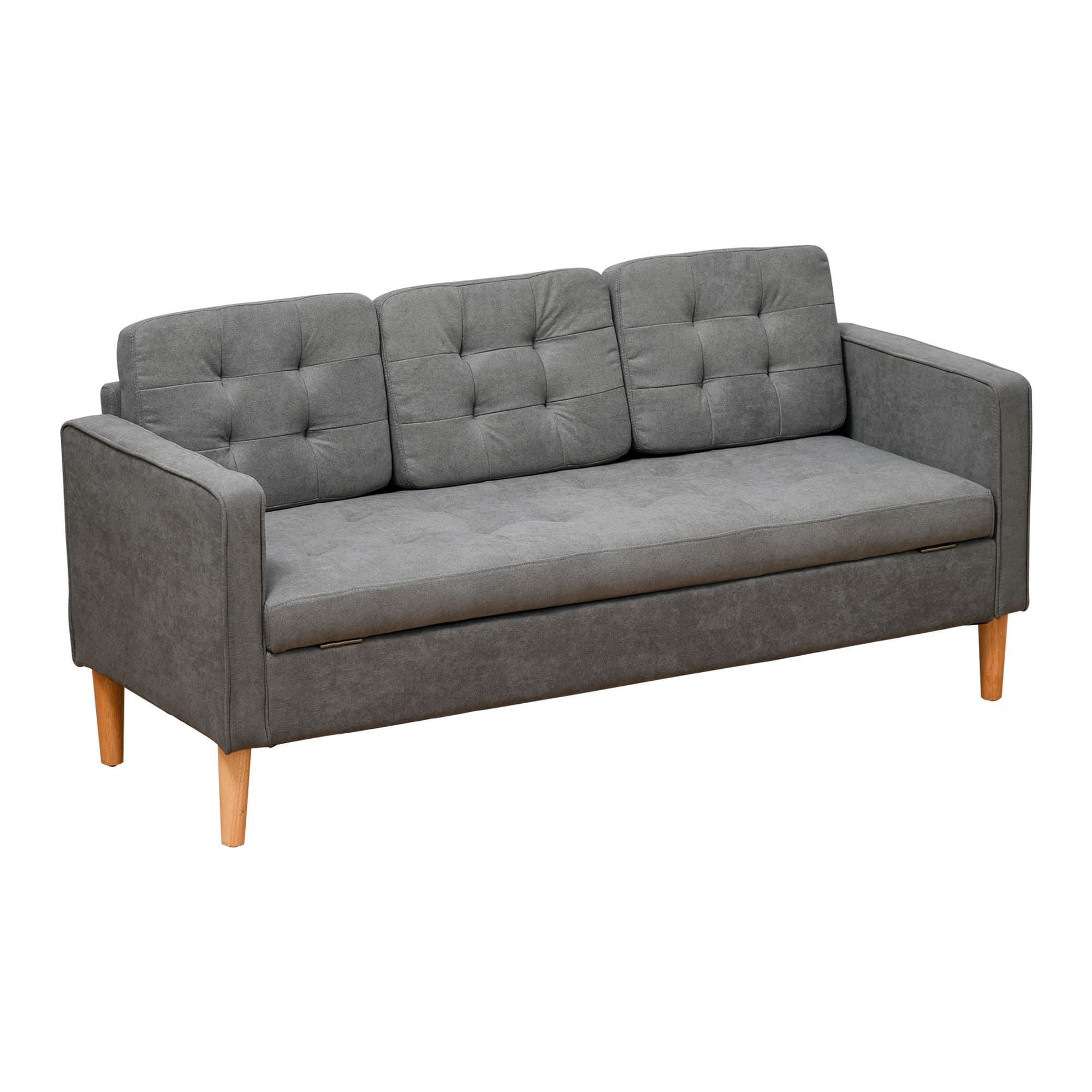 Modern Grey 3 Seater Sofa with Clever Hidden Storage