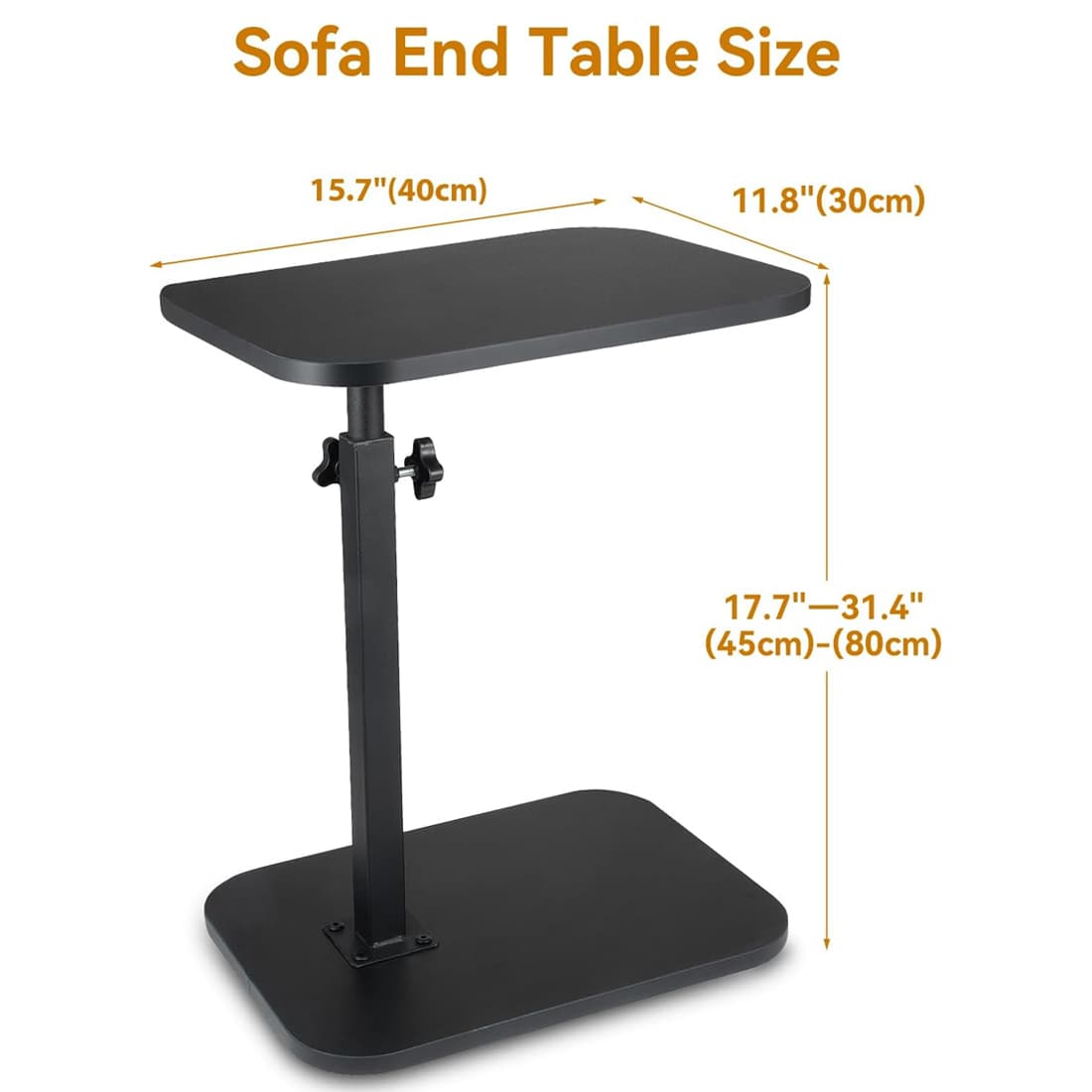 Adjustable Walnut C-Shaped Table for Sofa and Bed - image 10