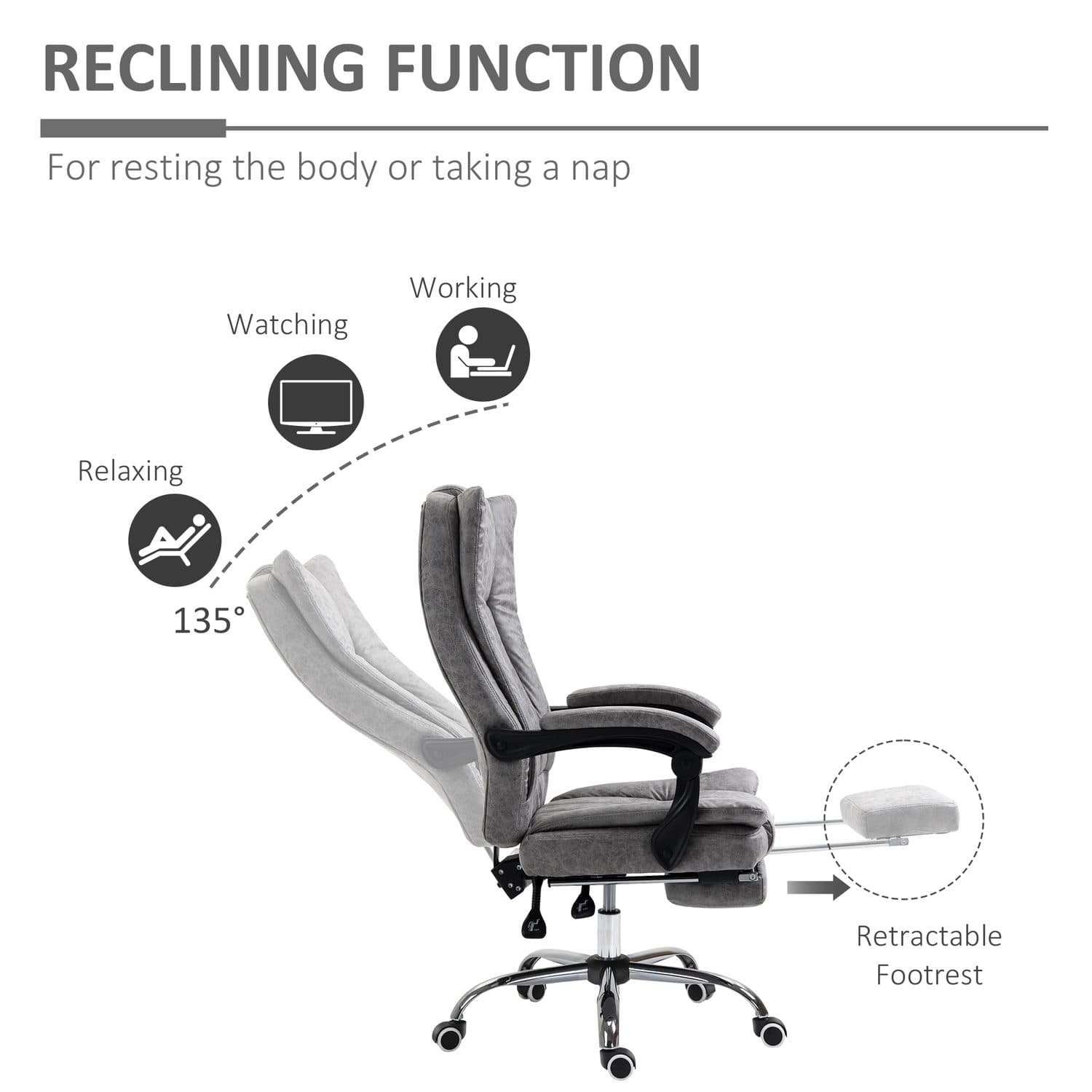 Vinsetto Reclining Desk Chair - image 3