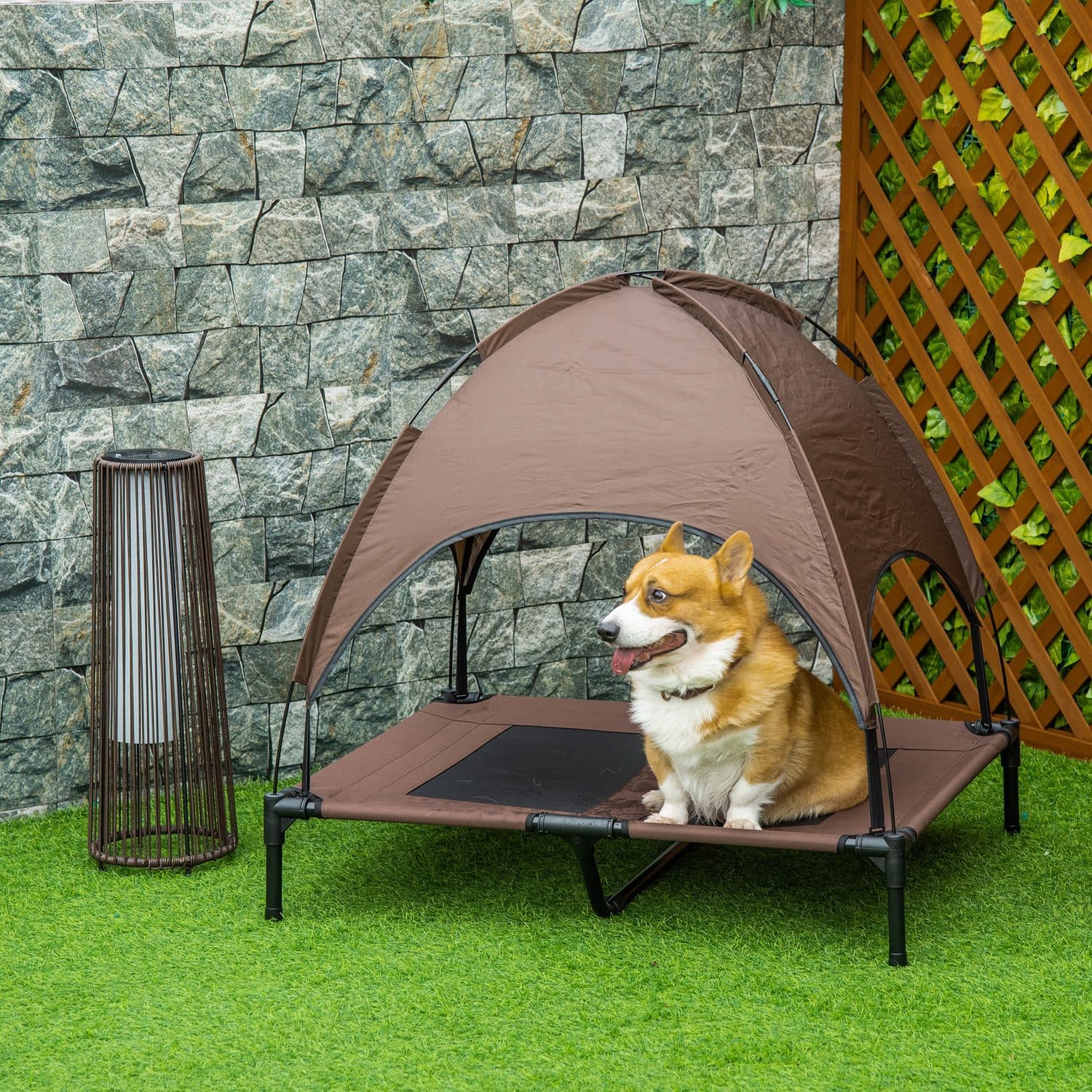Large Elevated Dog Bed With Canopy and Breathable Mesh - image 3