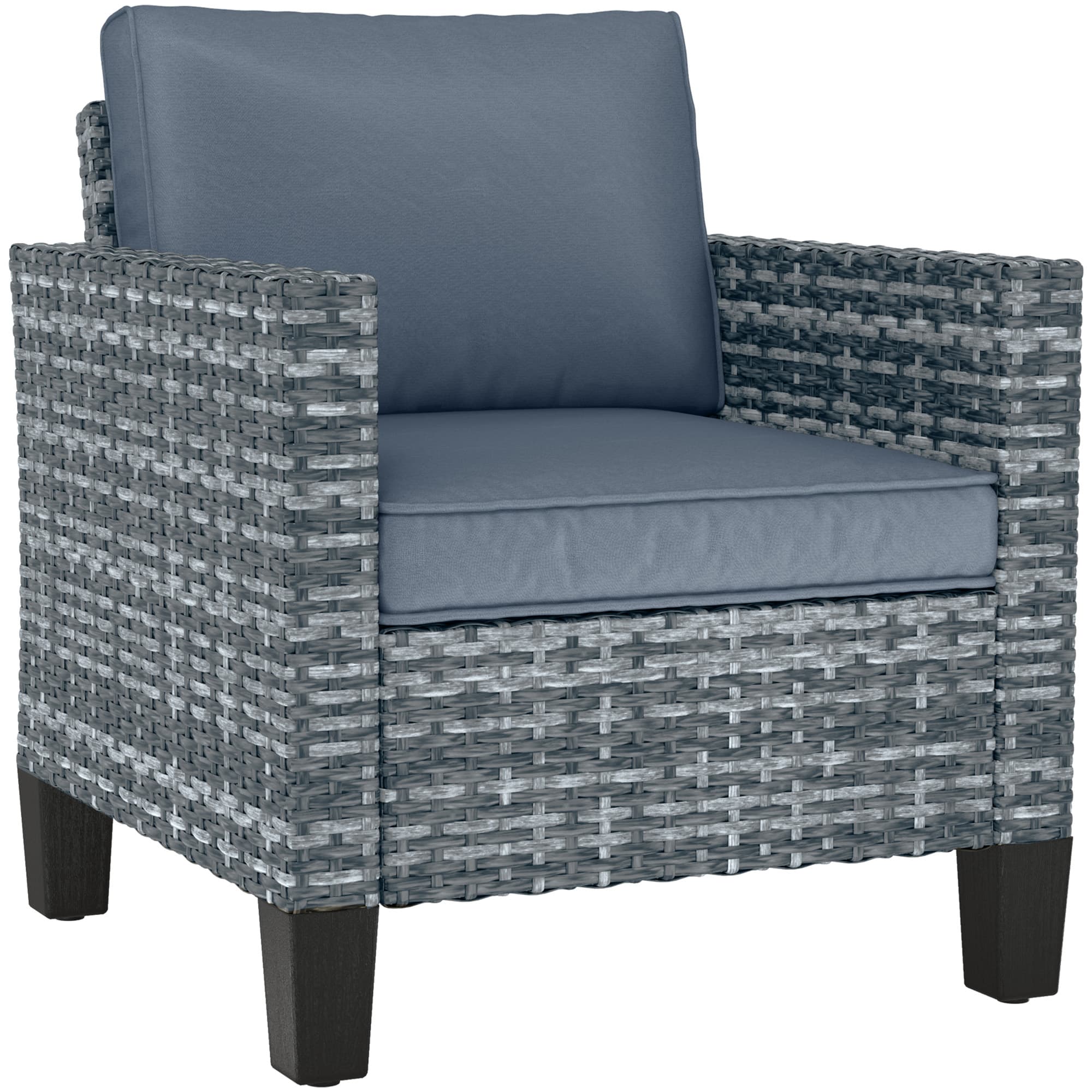 Sink Into Comfort with this Light Grey Rattan Armchair