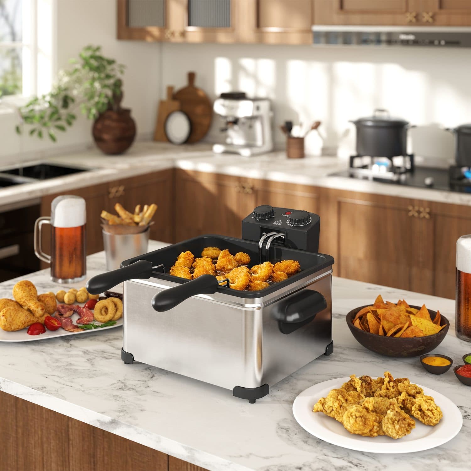 5-Litre Stainless Steel Deep Fat Fryer With Timer - image 1