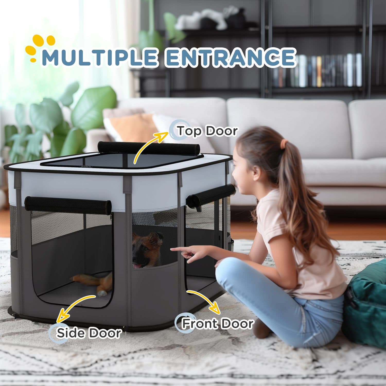 Portable Mesh Playpen for Dogs, Indoor or Outdoor - image 2