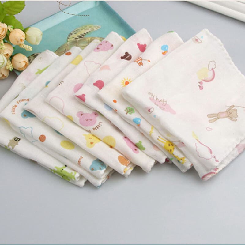 Soft Cotton Muslin Squares for Newborns – 10-Pack Bath Cloths - Cotton