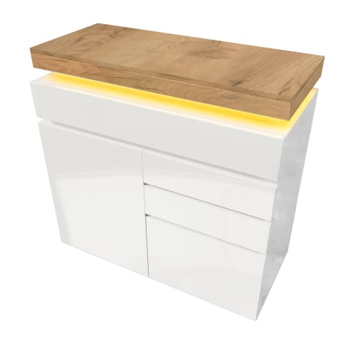 Modern High Gloss Sideboard with App-Controlled LED Lighting - image 6