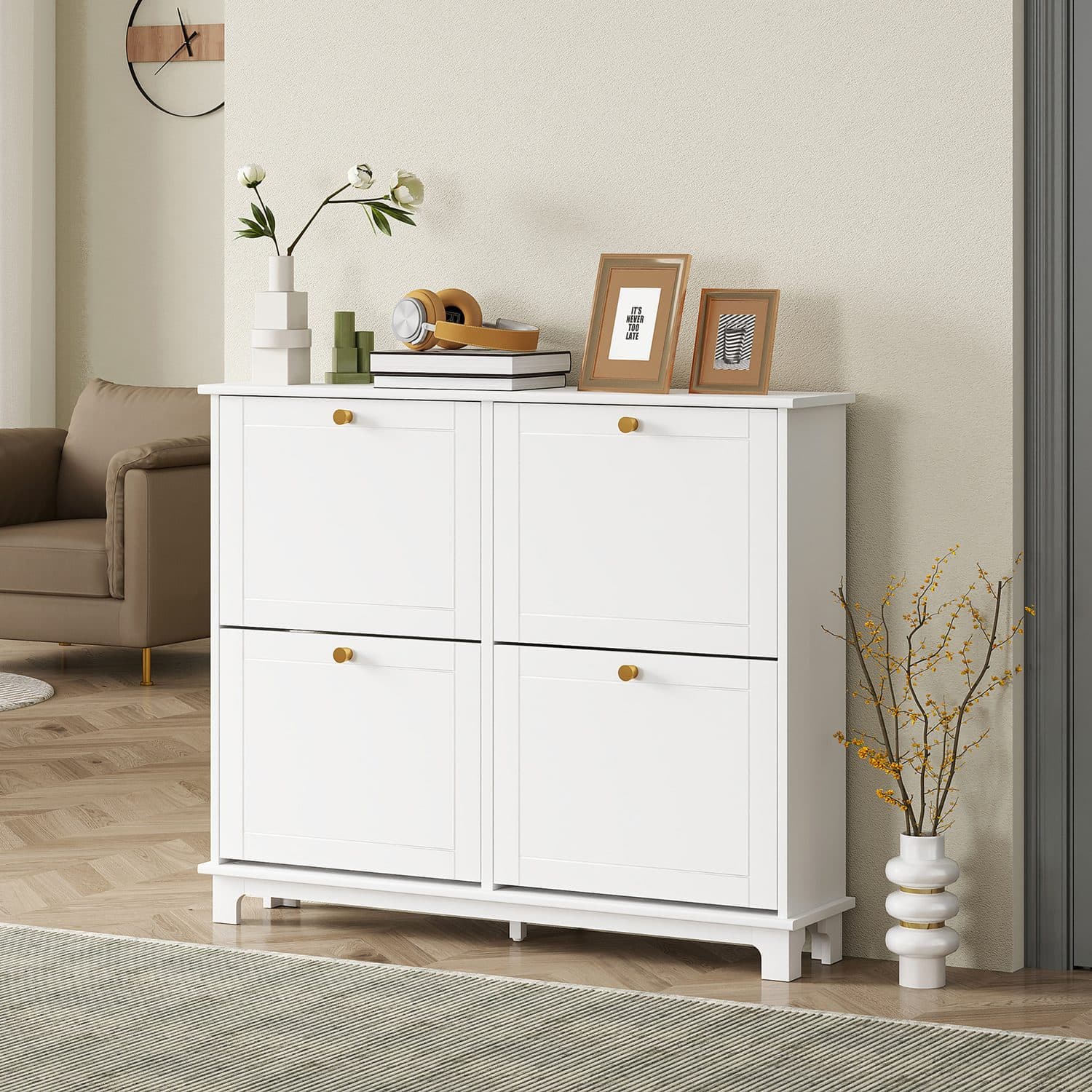 Slim White Shoe Cabinet - image 3