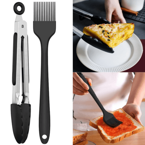 Silicone Tongs and Oil Brush for Everyday Cooking - image 3