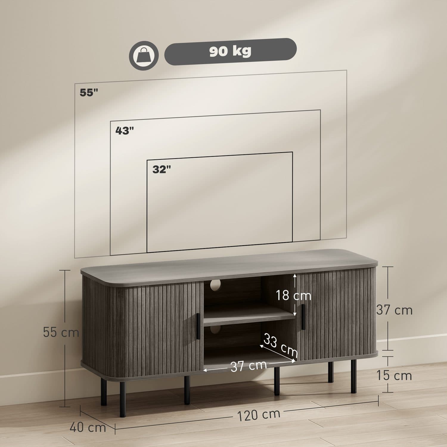 Grey 55-Inch TV Stand - image 4