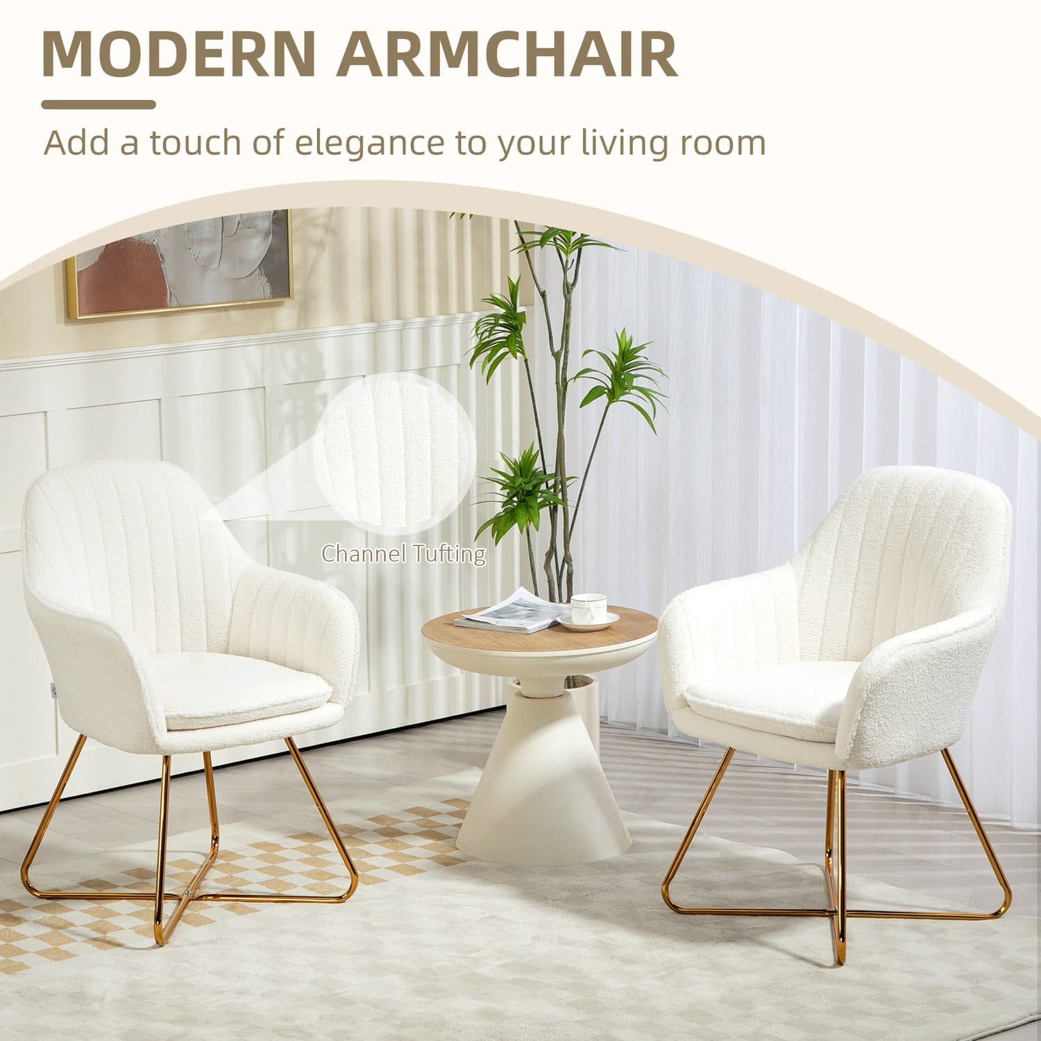 Cream Sherpa Chairs - image 1