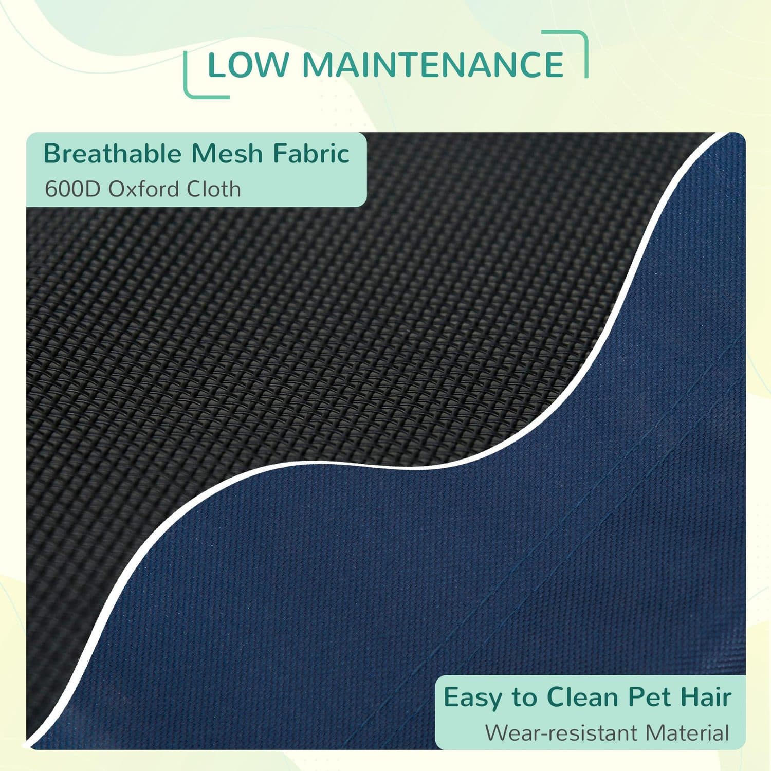 Portable Elevated Dog Bed With Breathable Mesh, Blue - image 5