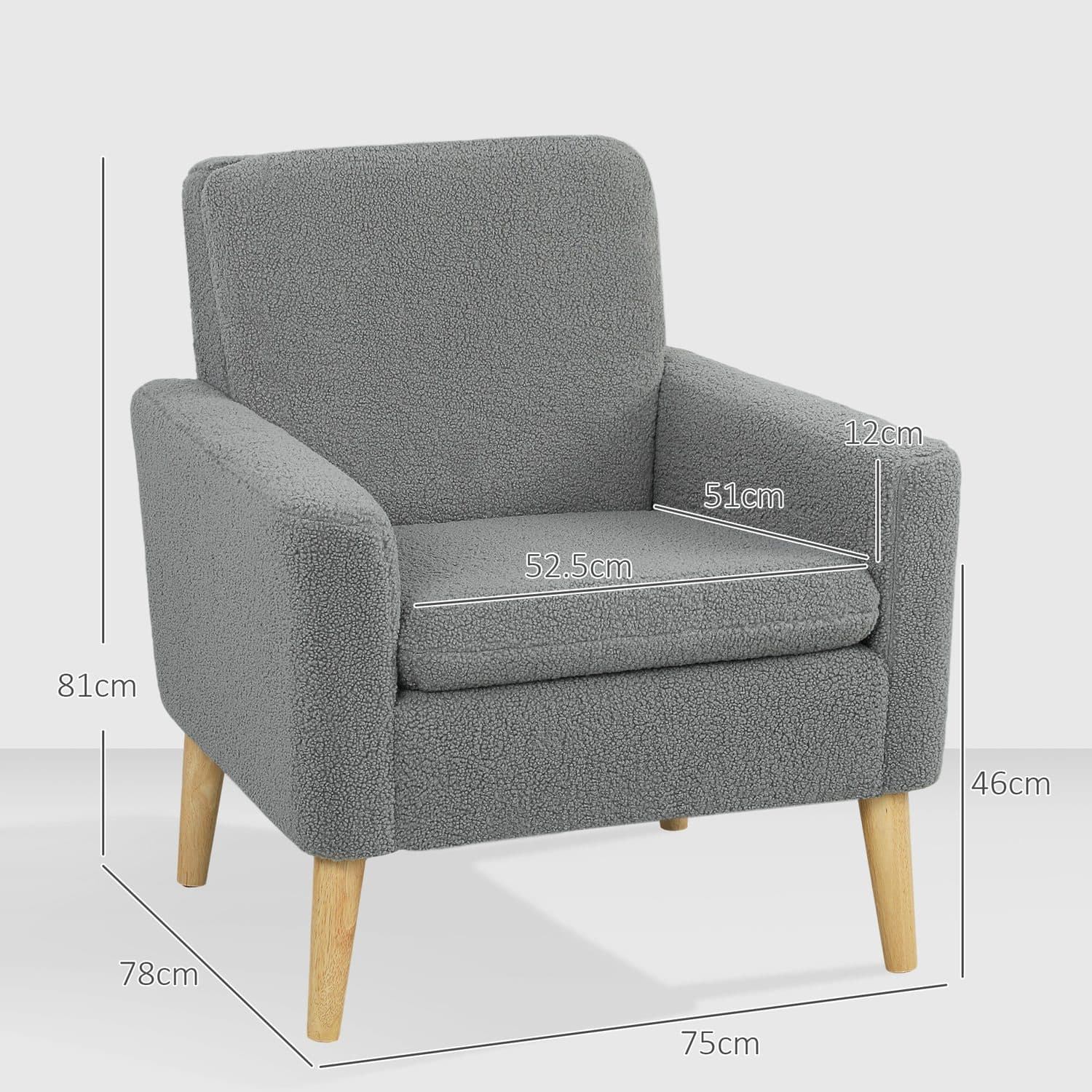 Grey Teddy Fleece Armchair - image 1