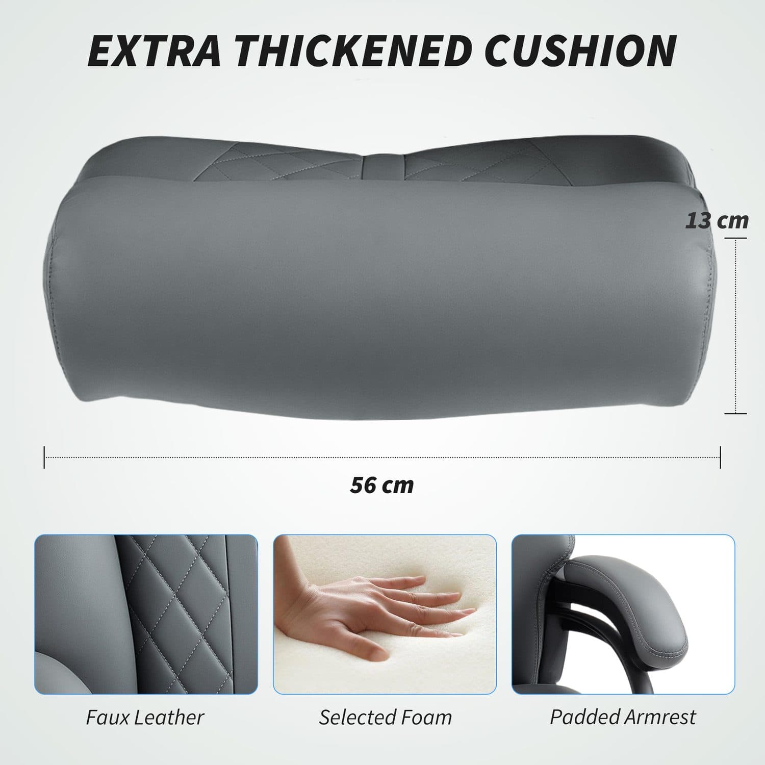 Charcoal Grey Faux Leather Executive Office Chair - image 4