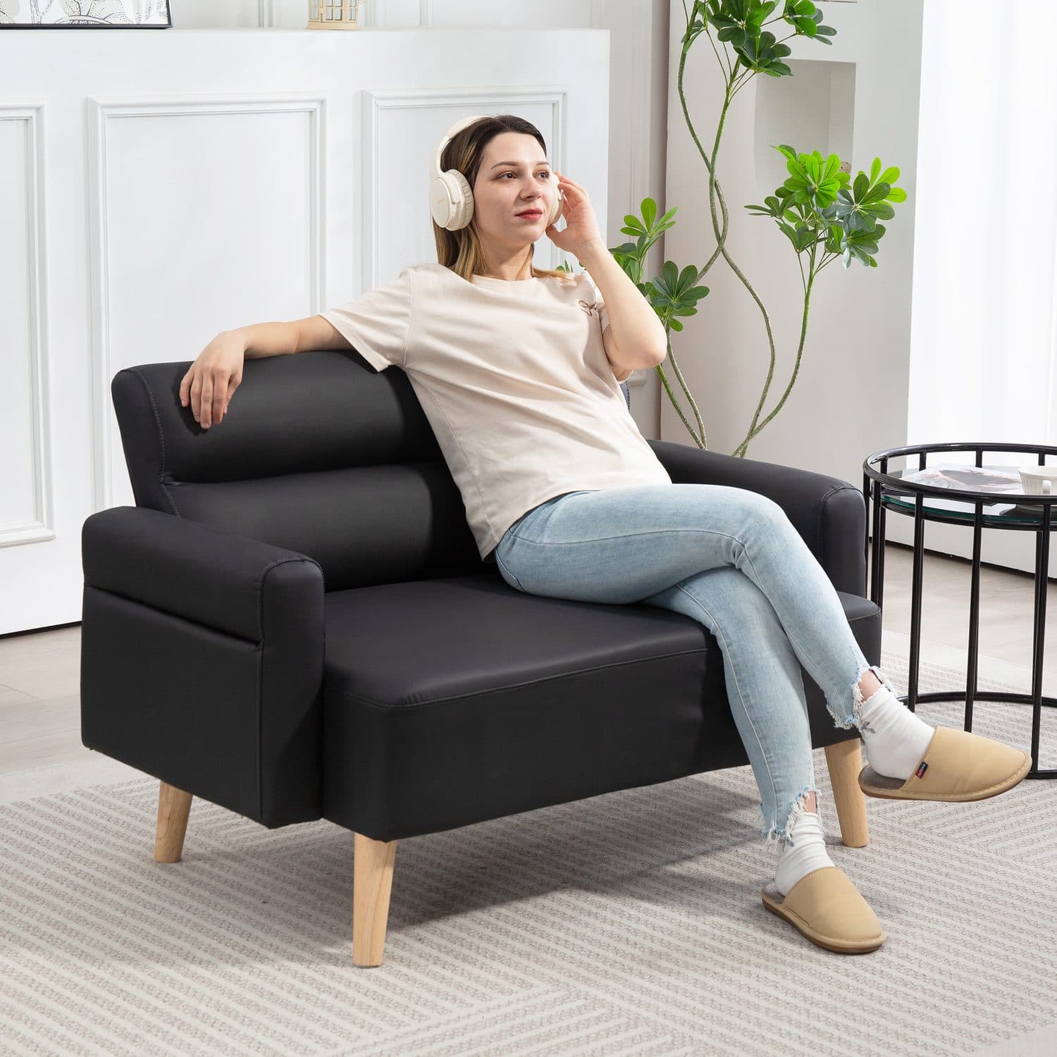 A Small Faux Leather Sofa That Earns Its Space - image 3