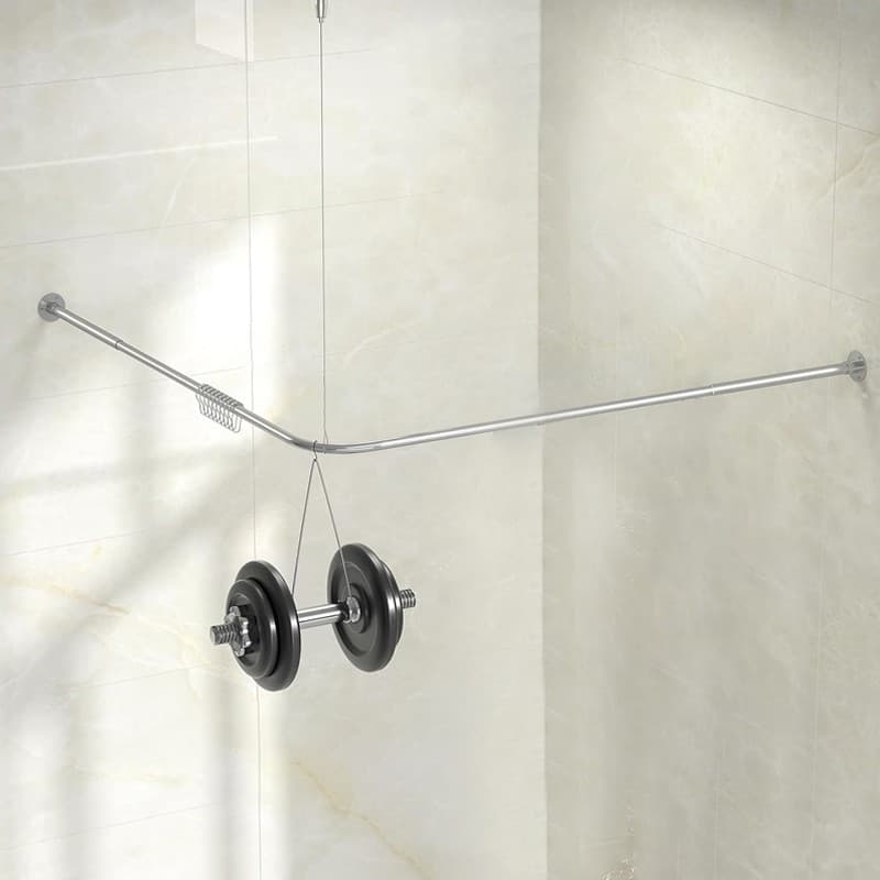 Adjustable L-Shaped Shower Rail for Corner Bath Spaces - image 7
