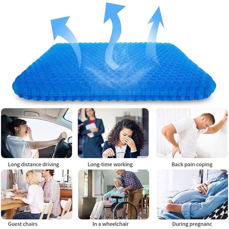 Cooling Honeycomb Gel Seat Cushion with Washable Non-Slip Cover - image 8