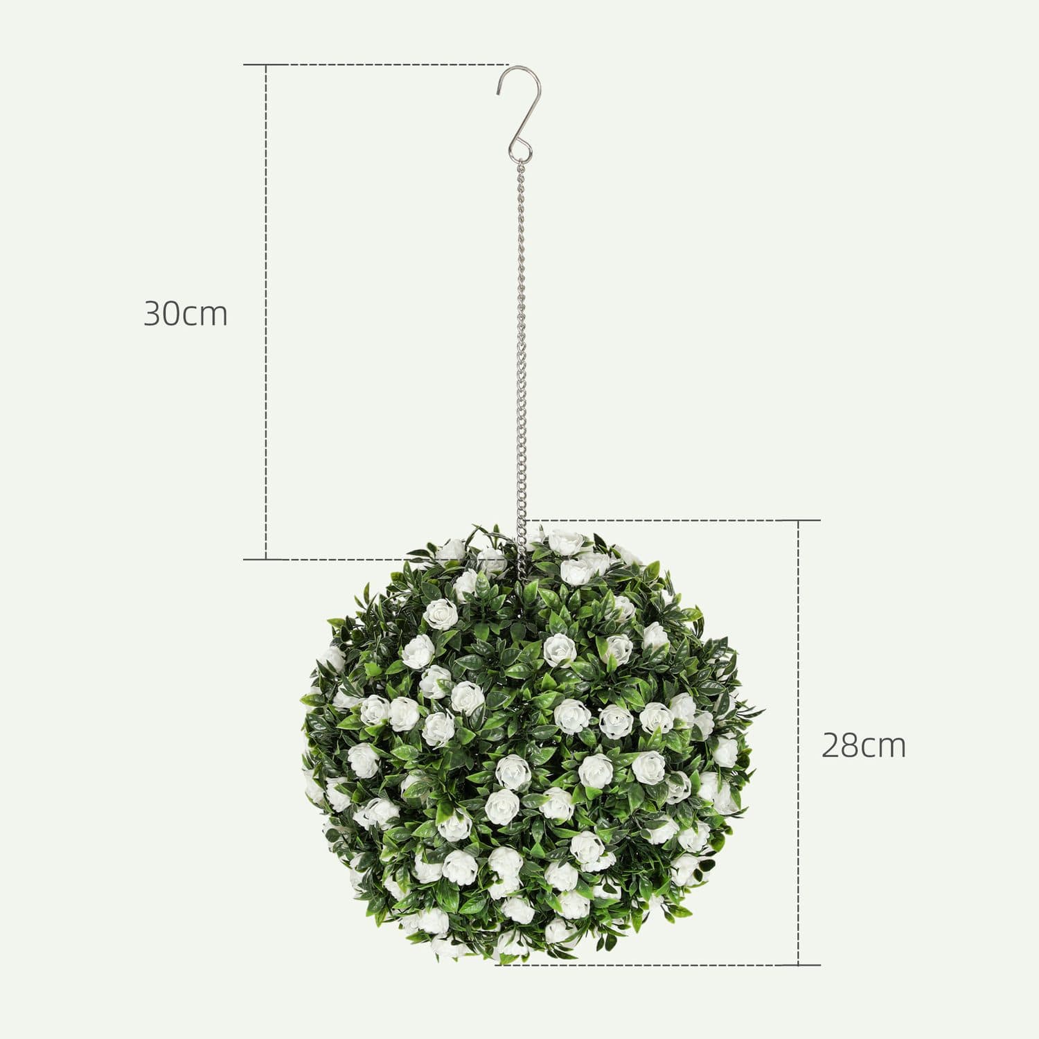 White Artificial Topiary Rose Balls for Hanging Decor - image 5