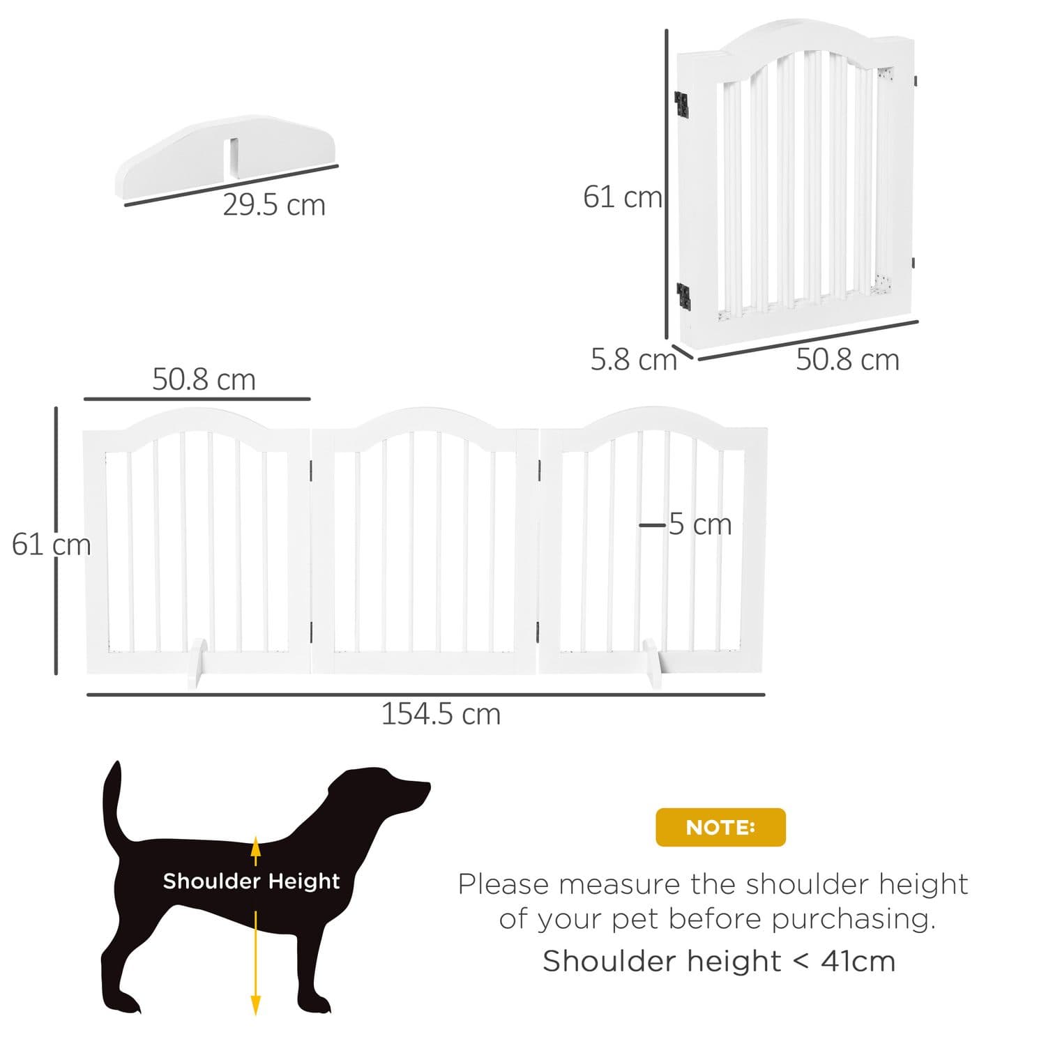 PawHut Freestanding Wooden Gate - image 1