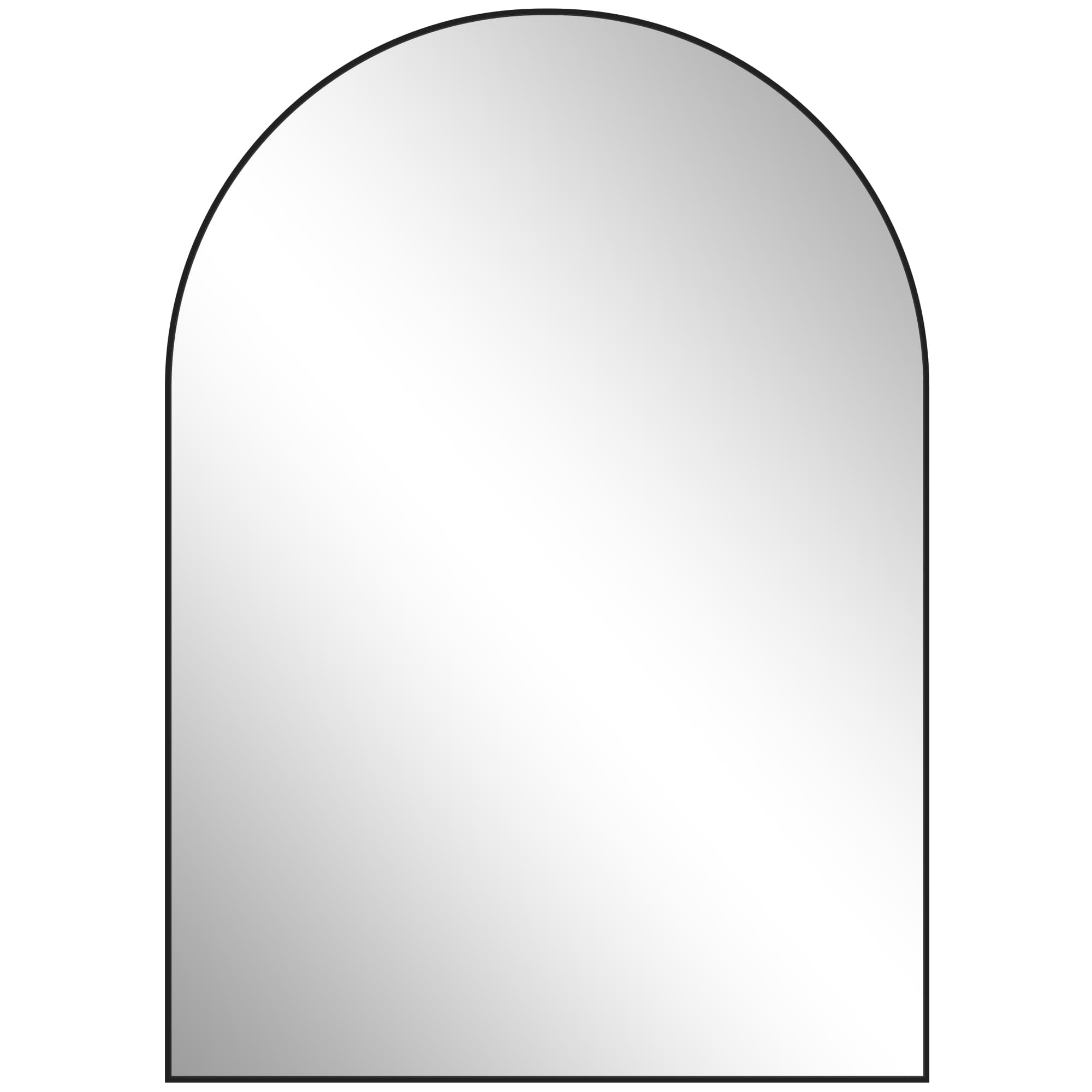Arched Wall Mirror in Black Metal Frame, 50 x 70cm