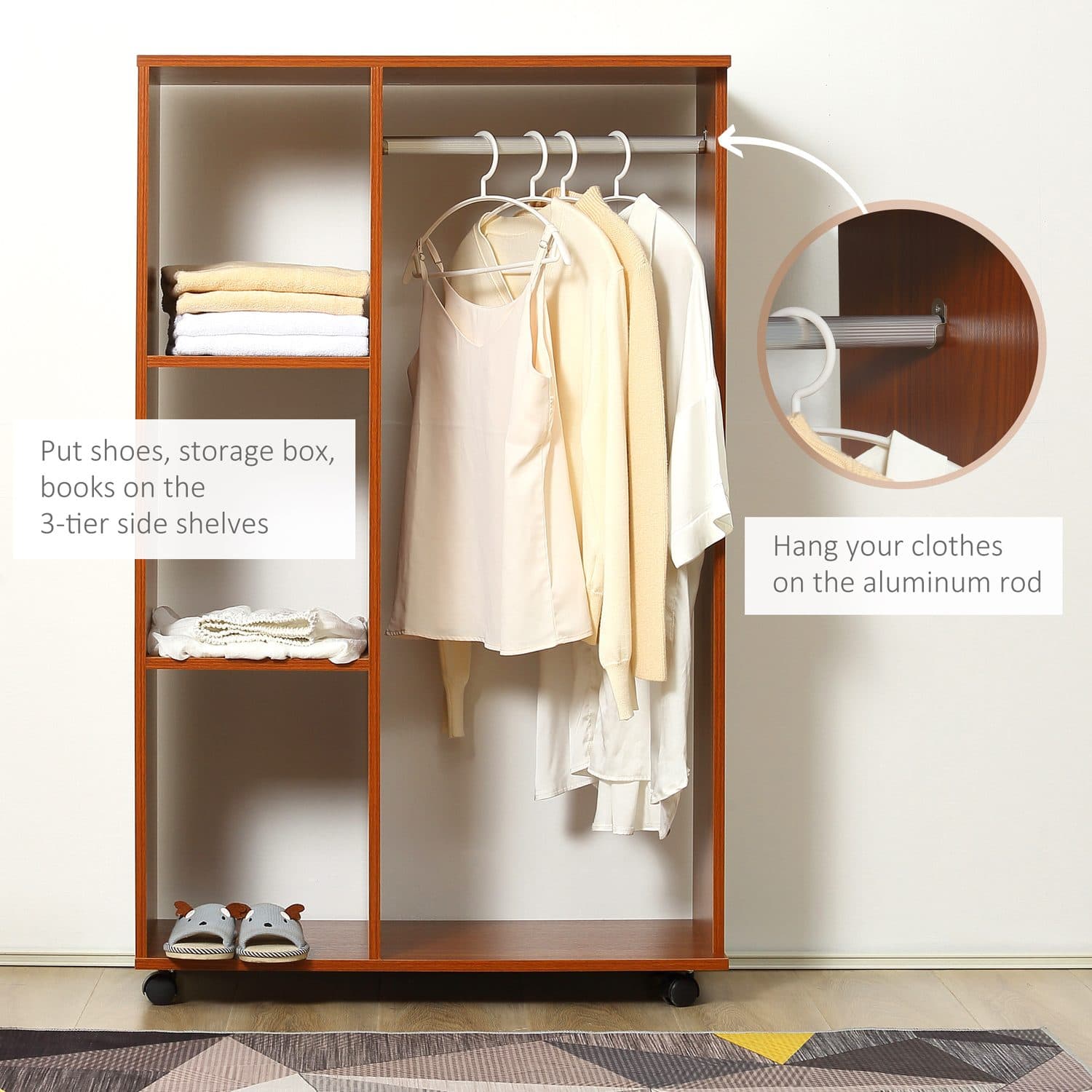 Walnut Mobile Open Wardrobe - image 5