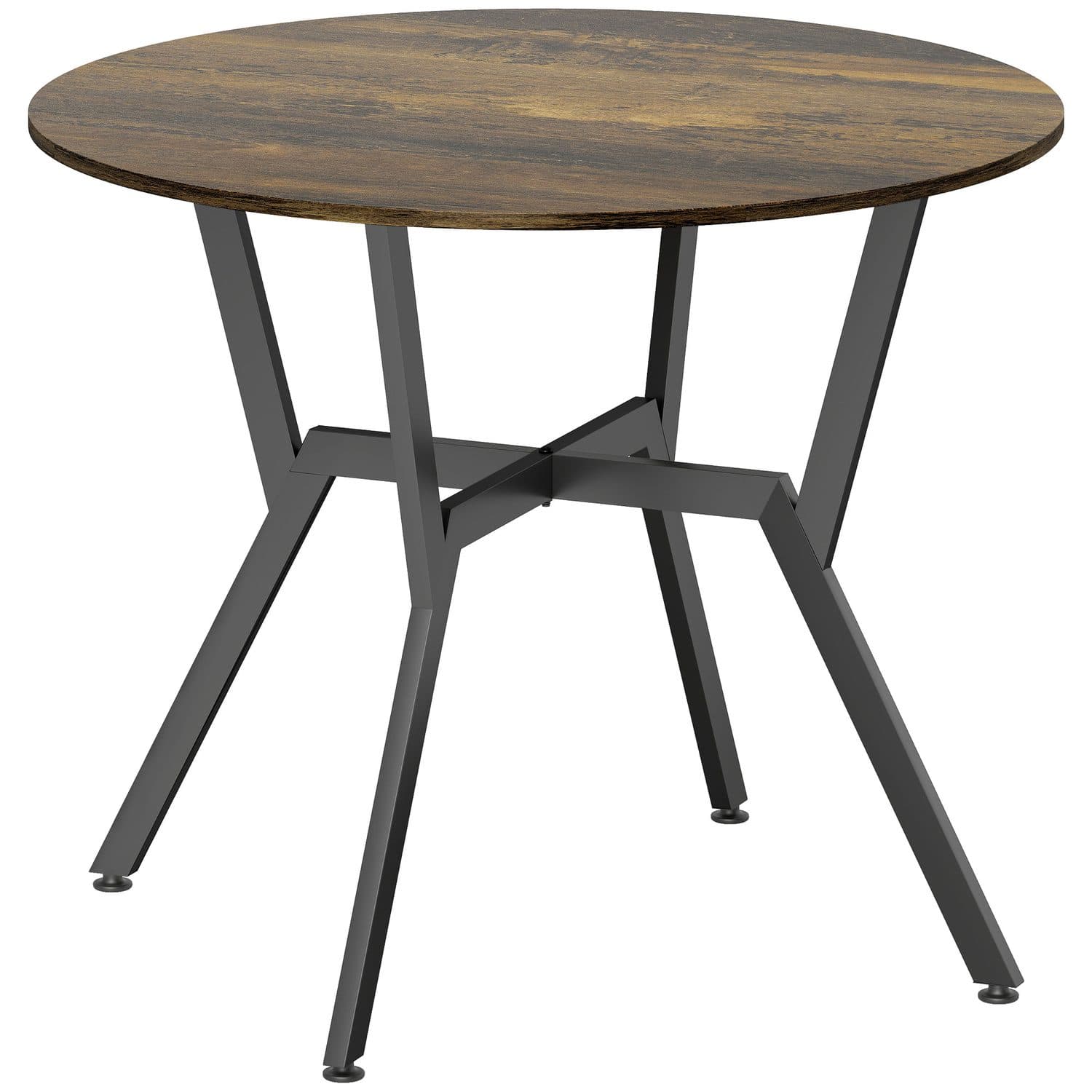 Industrial-Style Round Dining Table for Two, 90cm