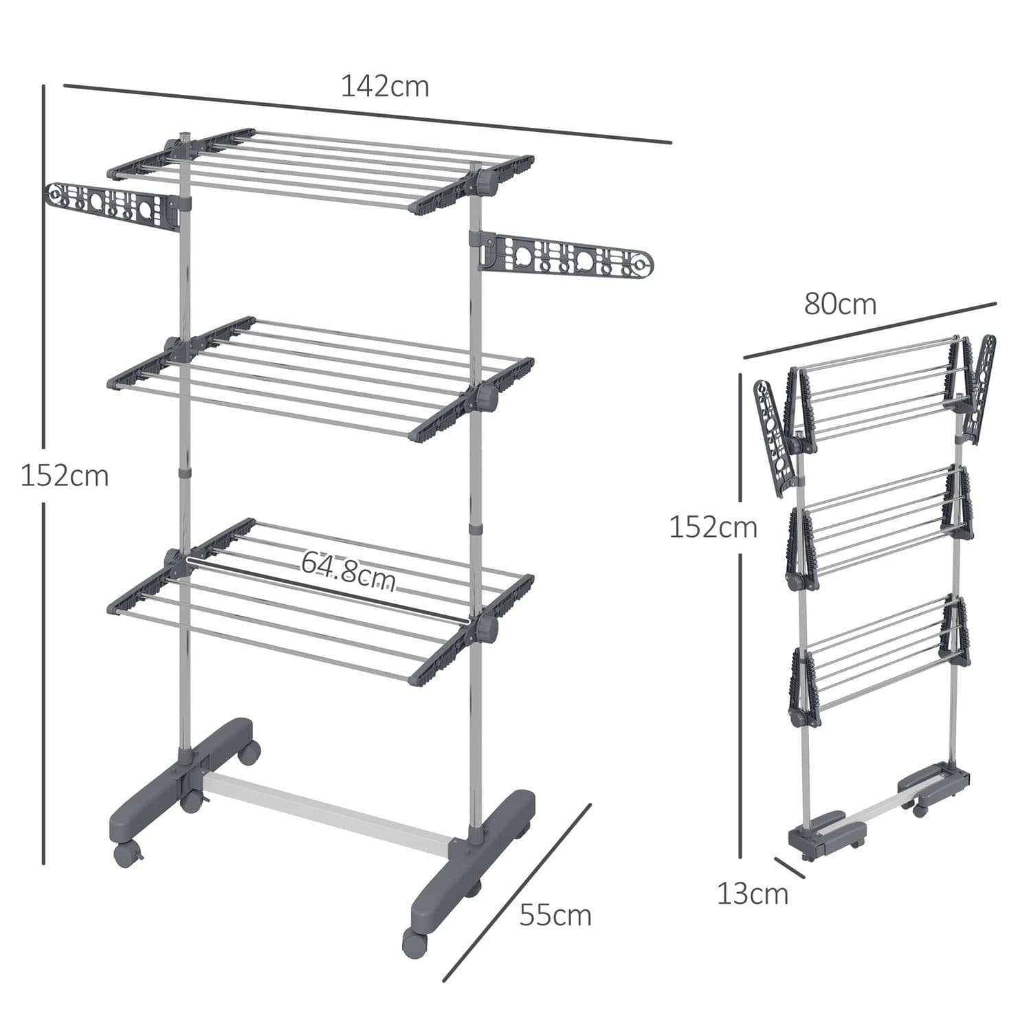 Three-Shelf Clothes Horse for Flexible Drying - image 2