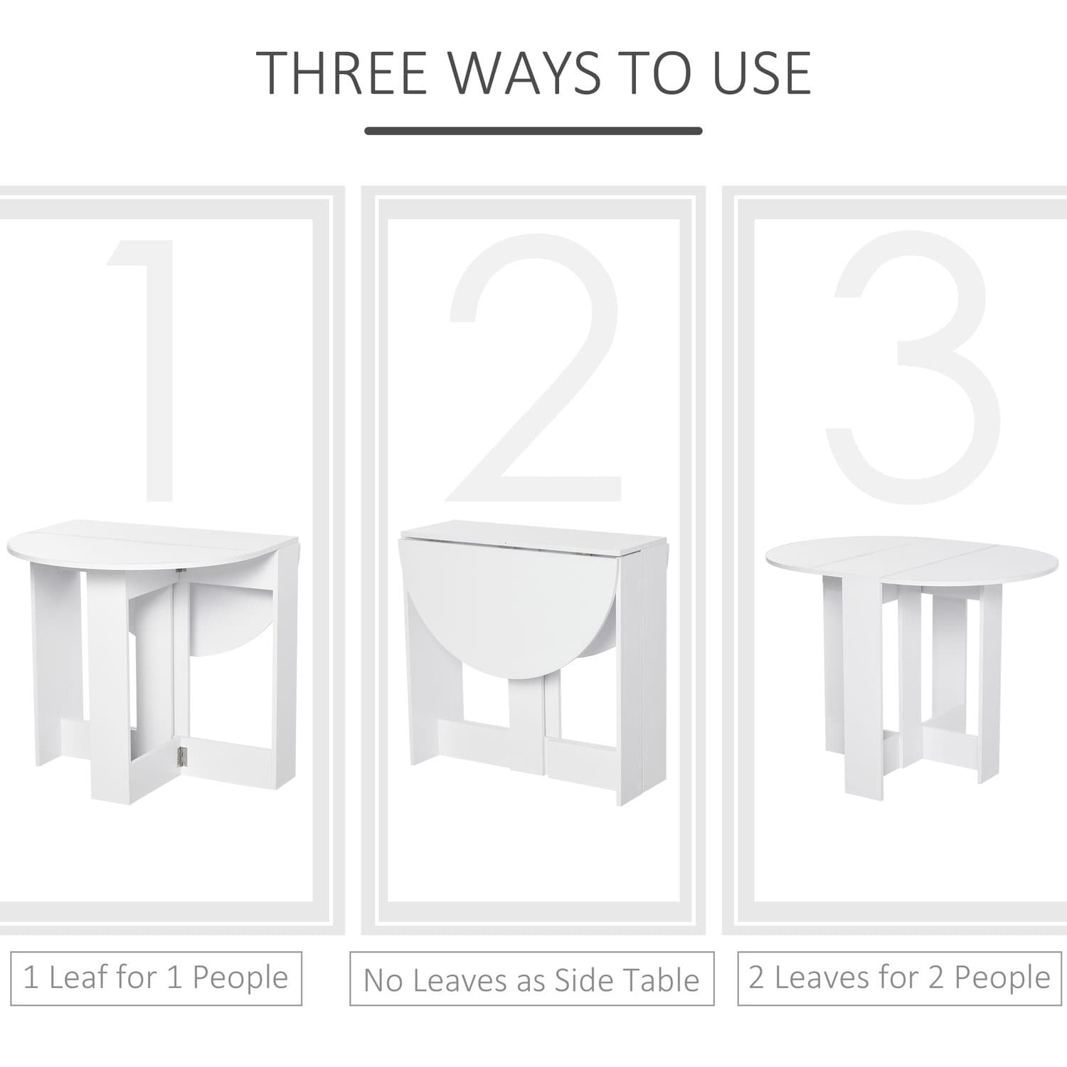 White Folding Dining Table for Compact Living - image 3