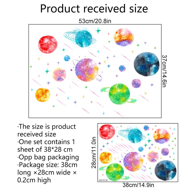 Glow in the Dark Planet and Star Wall Stickers - image 8
