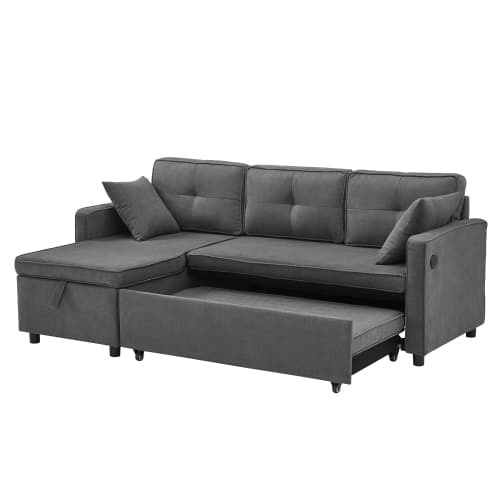 Villalta Home Grey Corner Sofa Bed with Storage