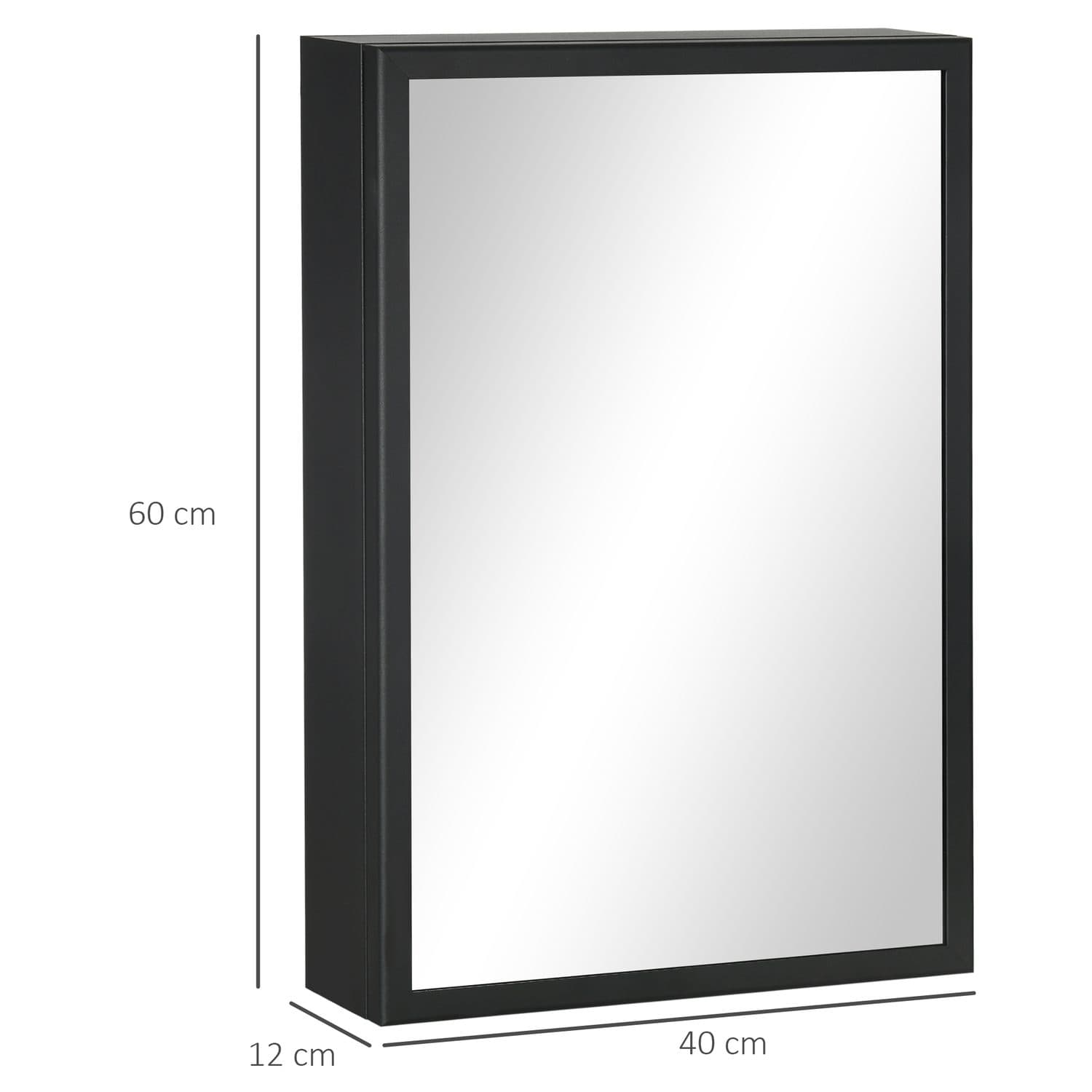 Black Wall Mounted Mirror Cabinet - image 2
