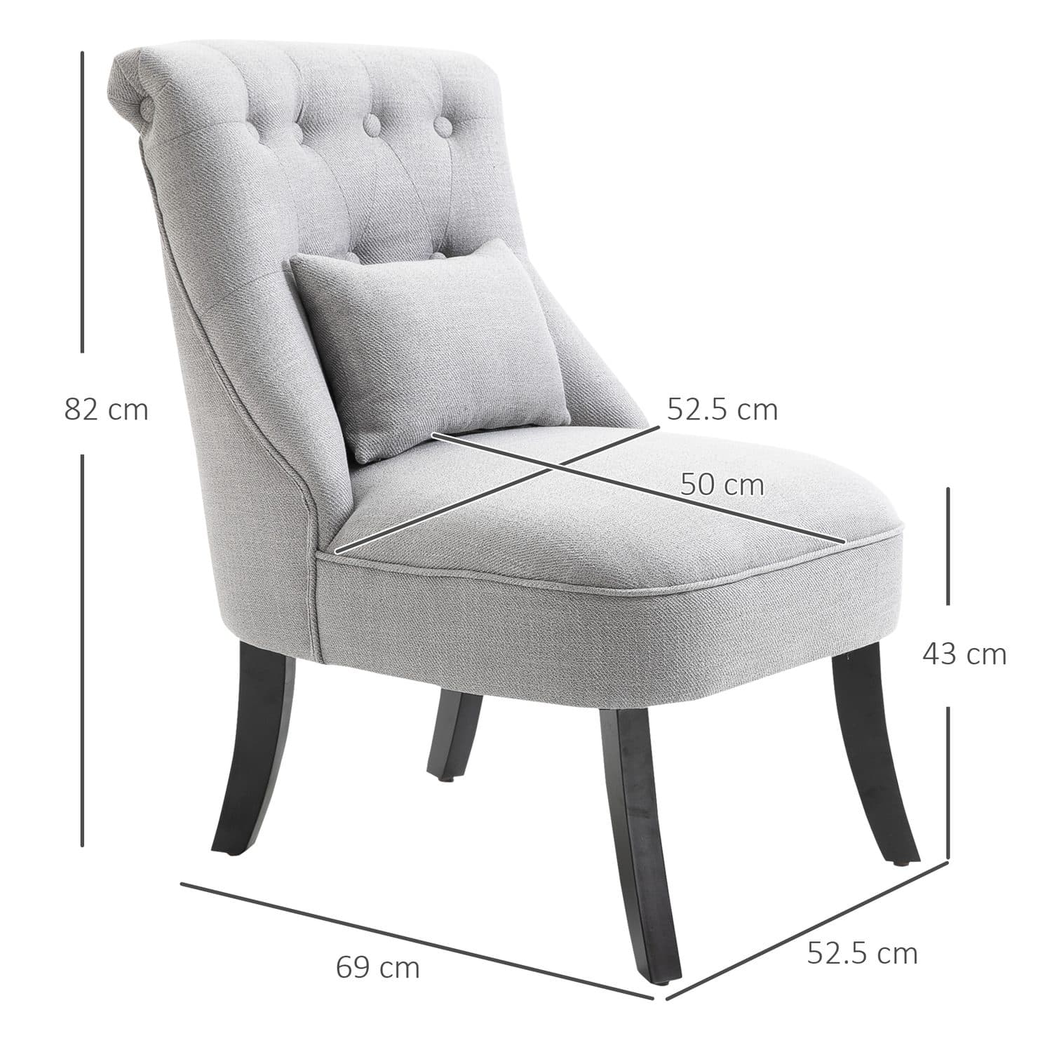 Grey Linen-Look Accent Chair - image 1