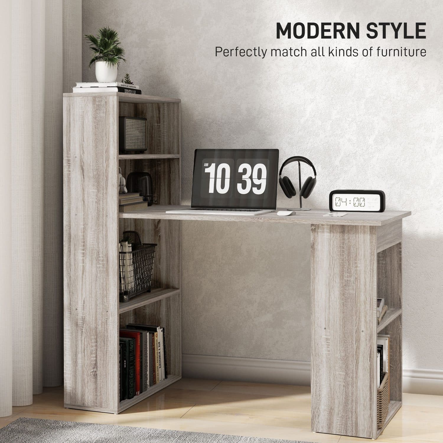 120cm Grey Storage Desk - image 3