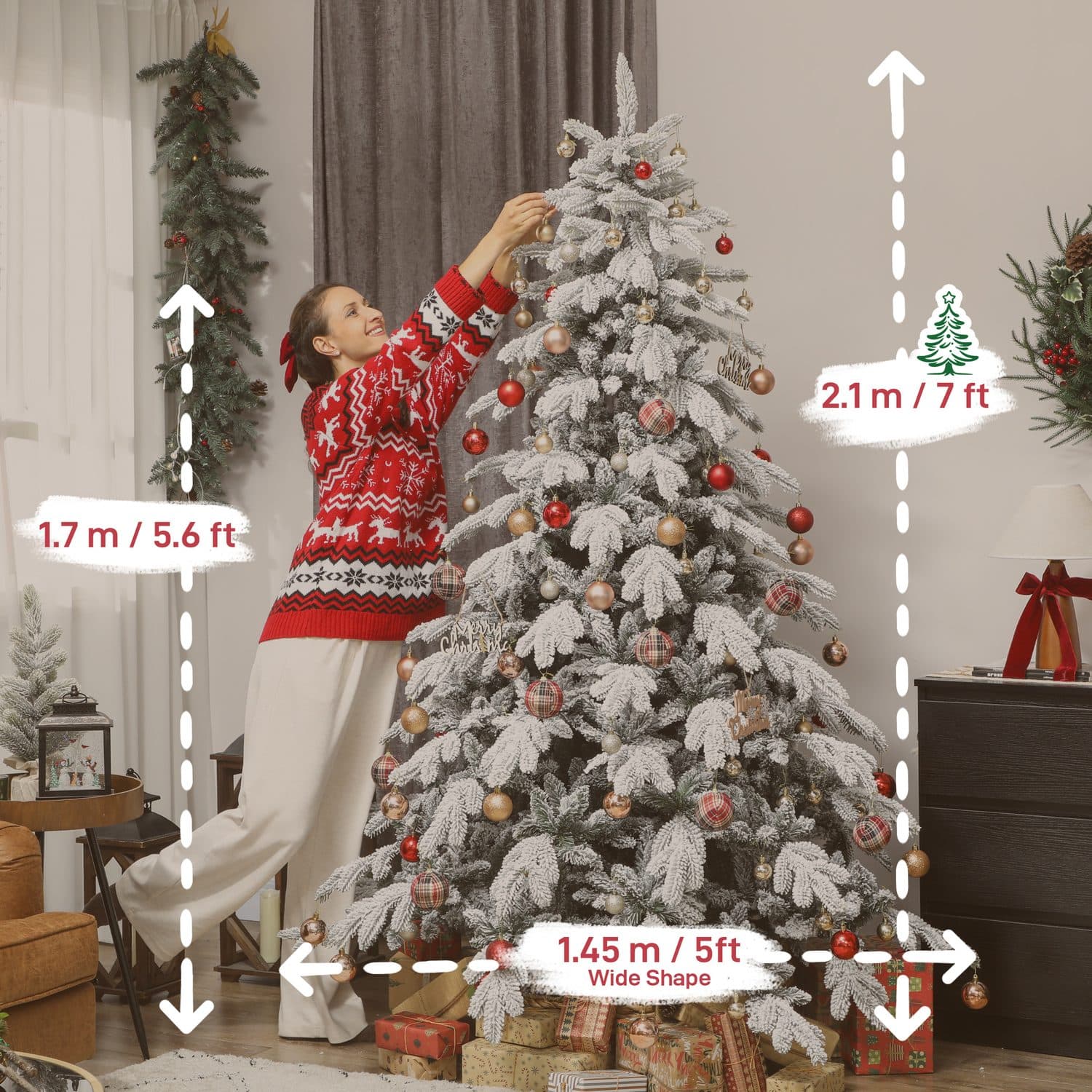 7ft Flocked Christmas Tree for a Magical Winter Wonderland - image 2