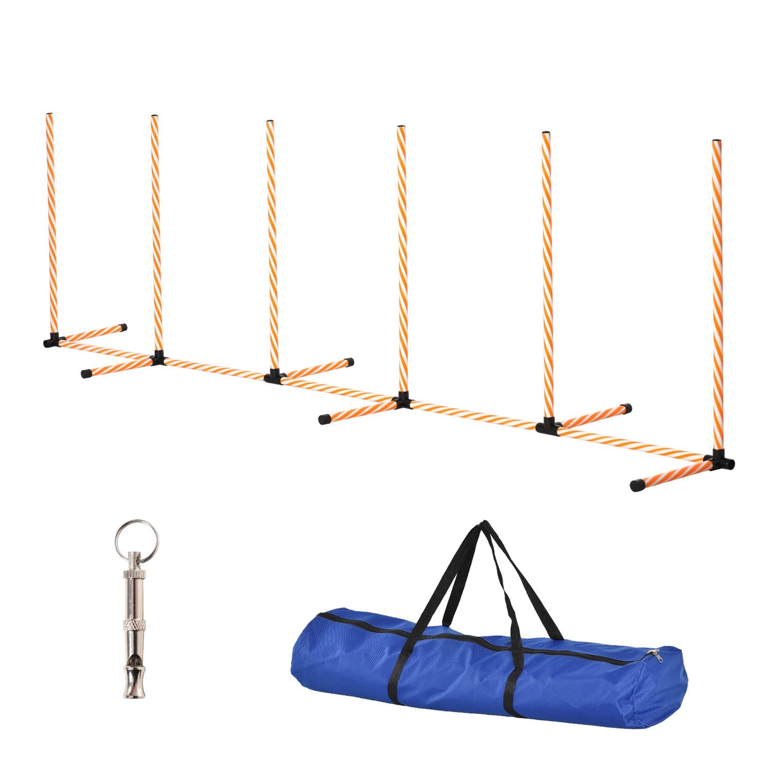 PawHut Weave Poles Set for Outdoor Dog Agility Training
