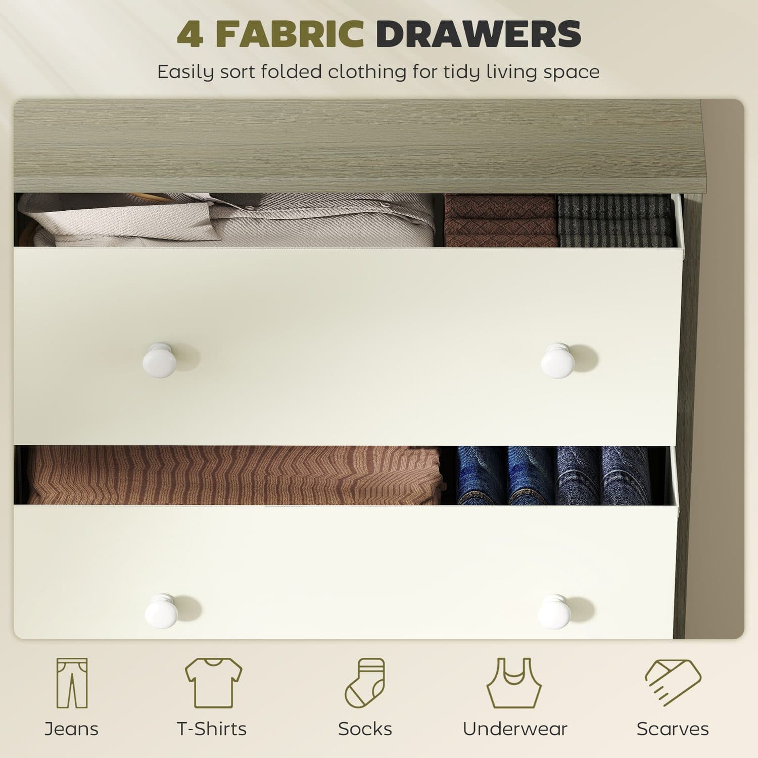 4-Drawer Fabric Dresser - image 5