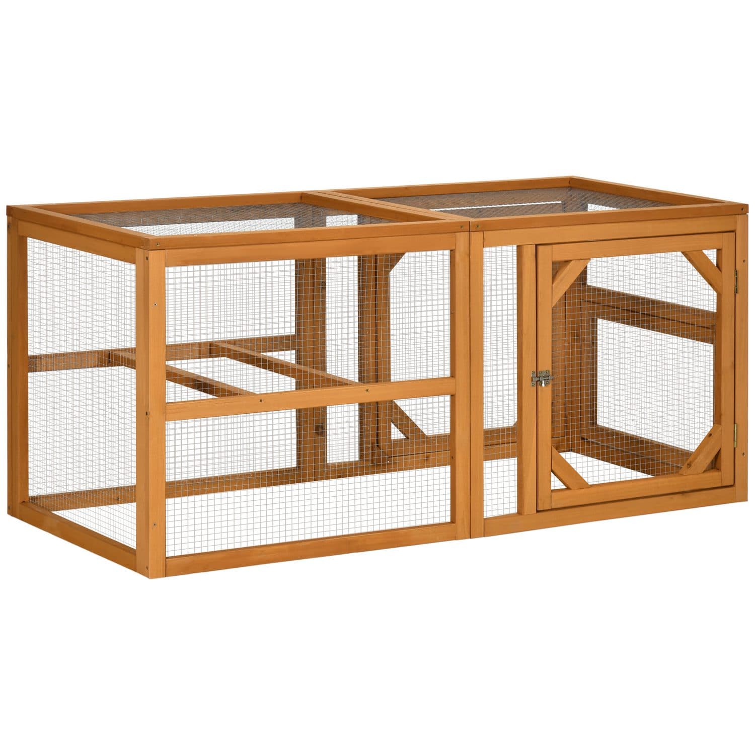 PawHut Linkable Chicken Coop for 2-4 Chickens, Natural Wood
