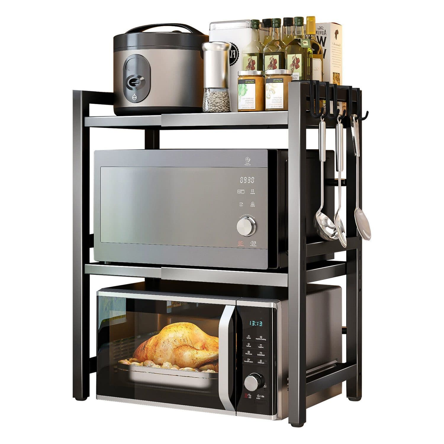 3-Tier Extendable Microwave Rack for Organised Kitchens - image 9