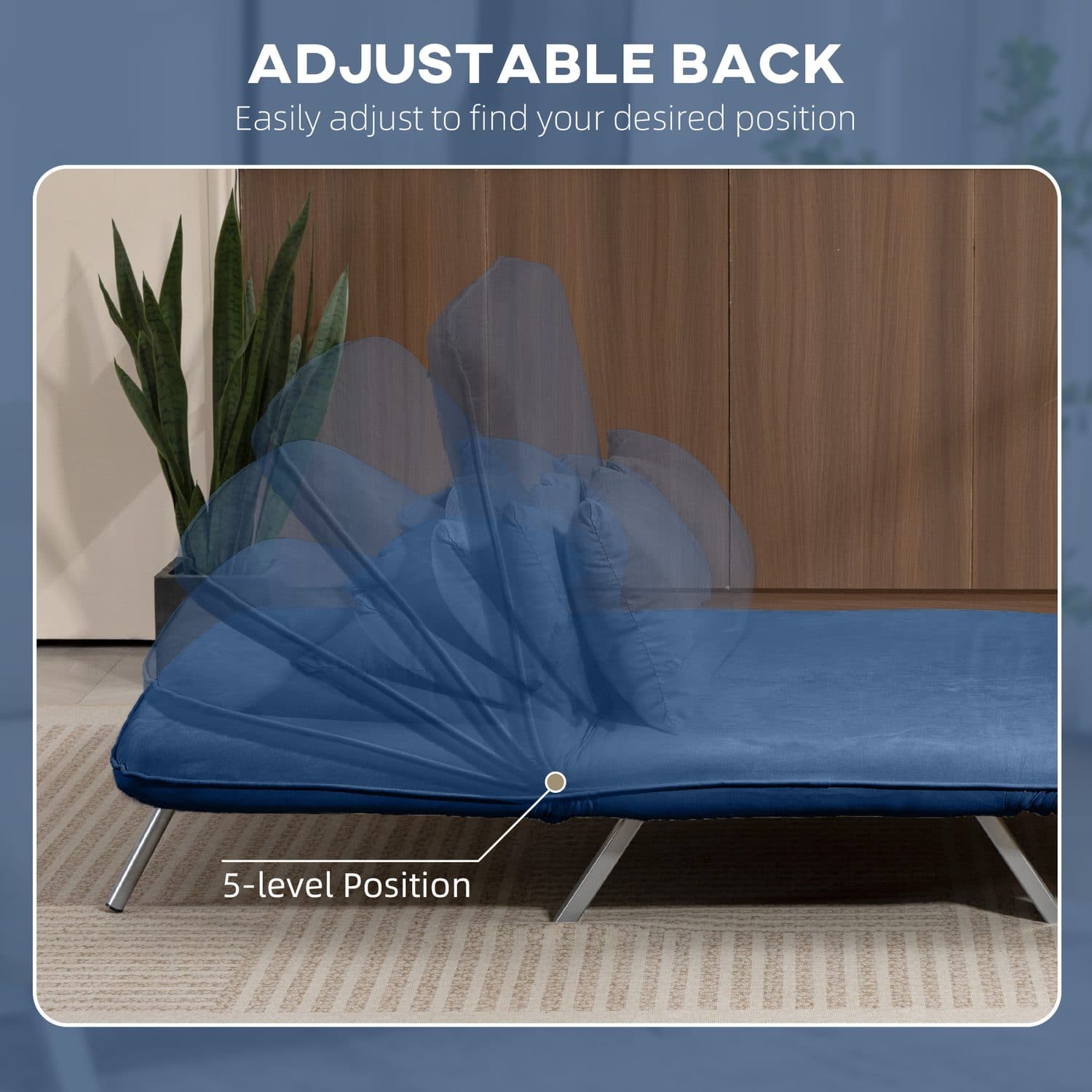 Dark Blue Click-Clack Sofa Bed - image 3