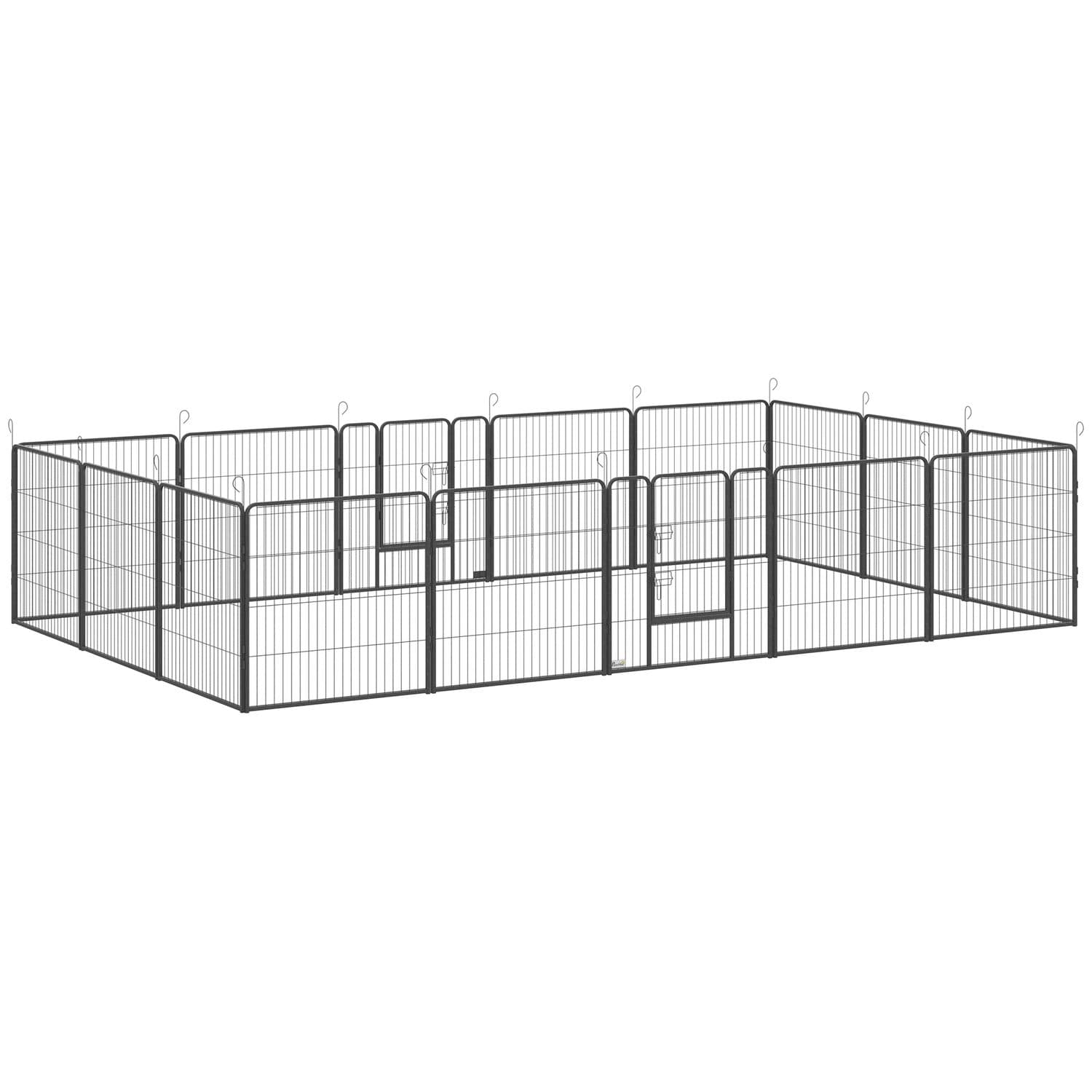 PawHut 16-Panel Puppy Playpen, Indoor and Outdoor Use