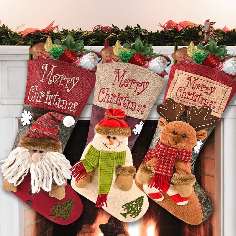 Large Christmas Stockings for a Festive Mantel - Default