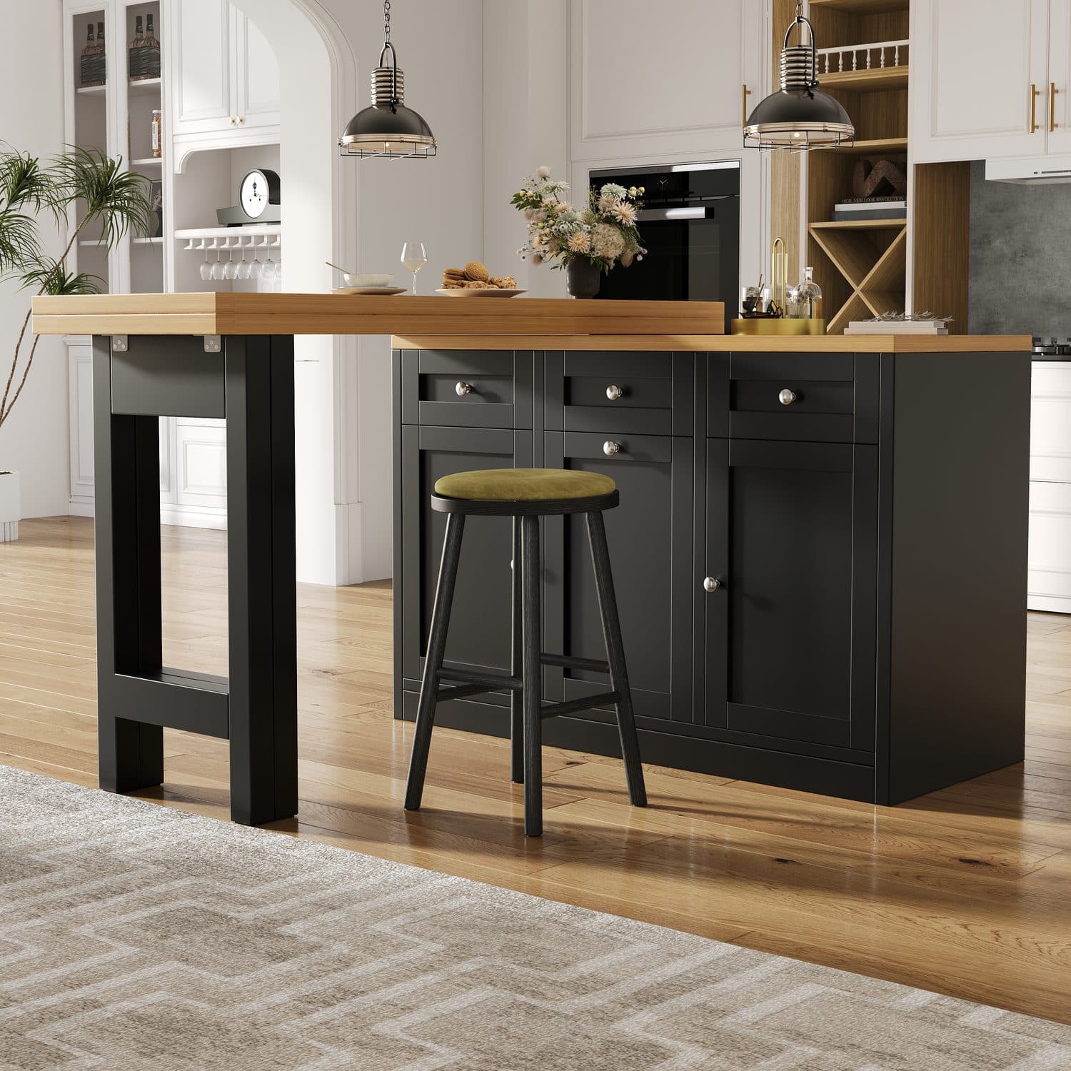 Extendable Black Bar Table - image 5