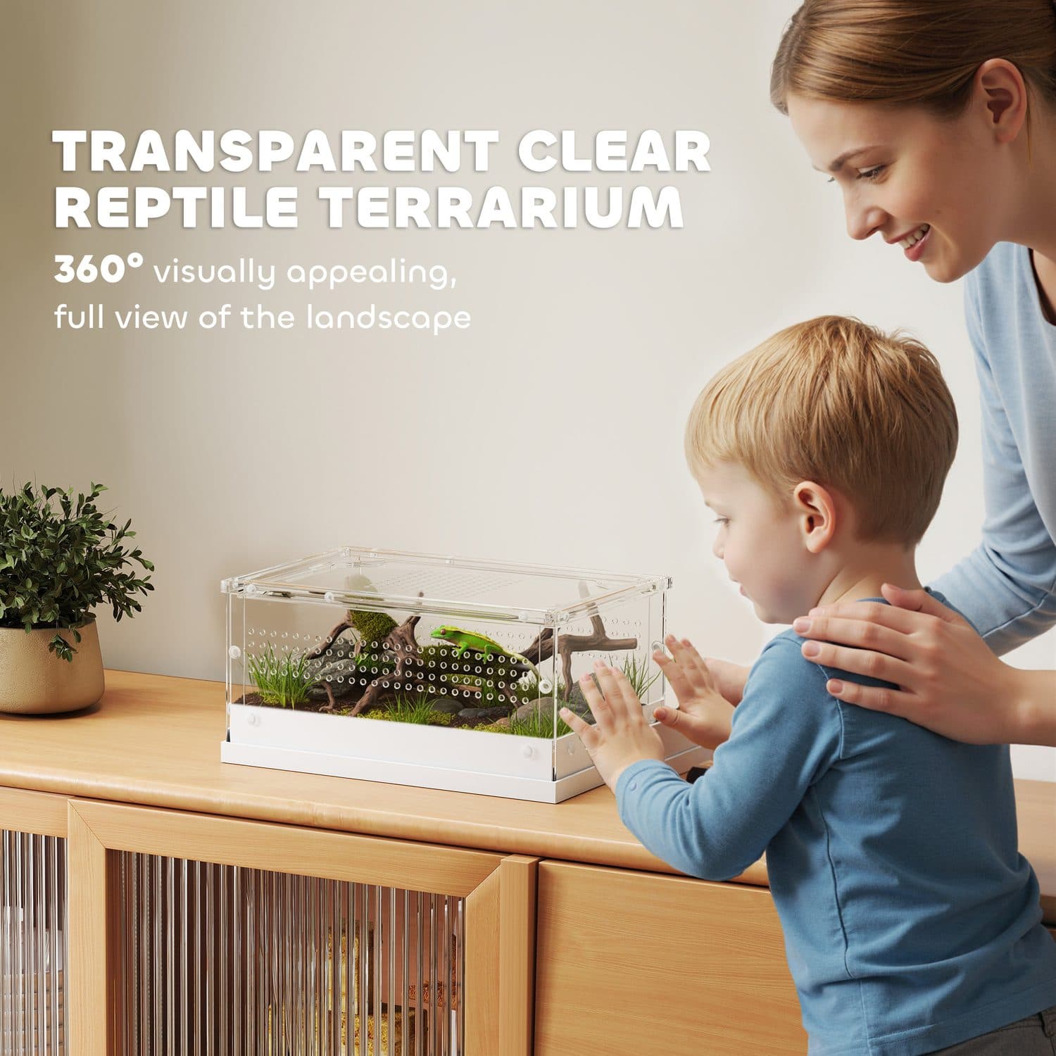 PawHut Acrylic Terrarium for Snakes, Geckos and Spiders - image 4