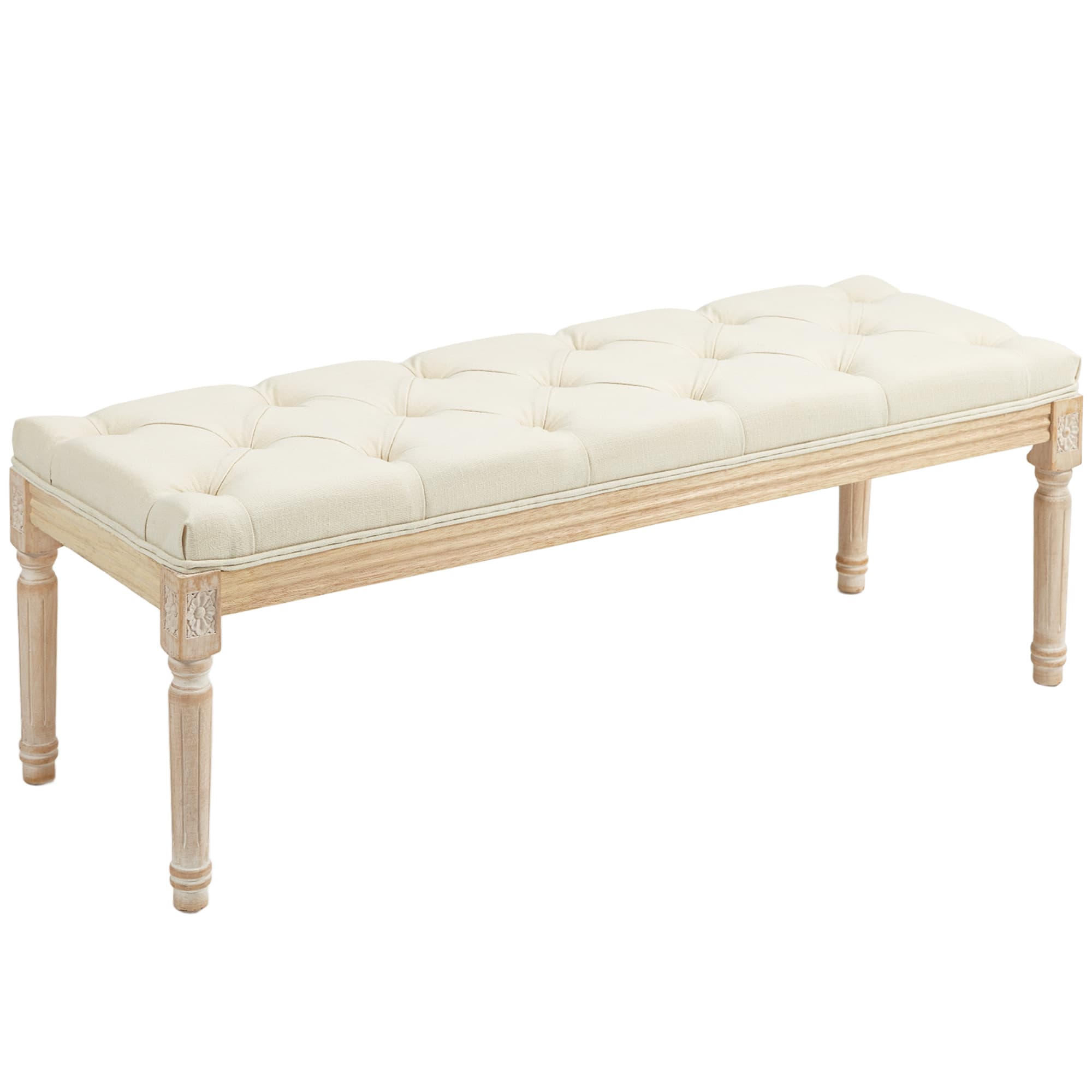 Vintage Cream Bed End Bench
