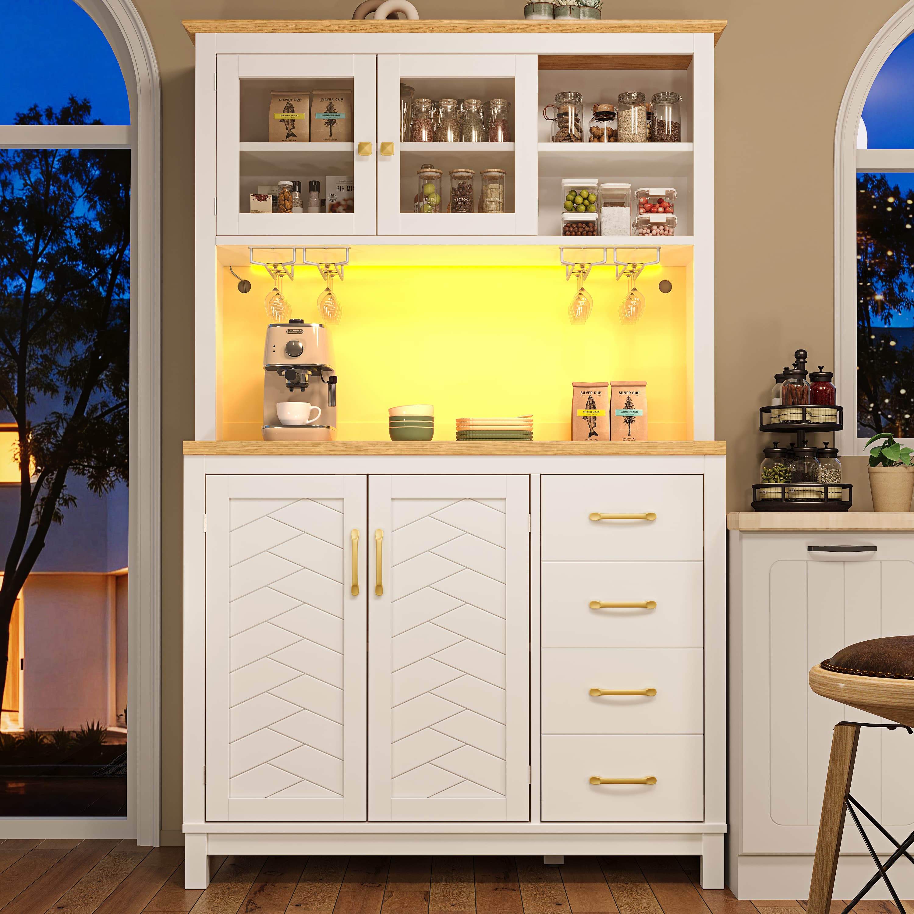 Farmhouse Buffet & Display Cabinet - White