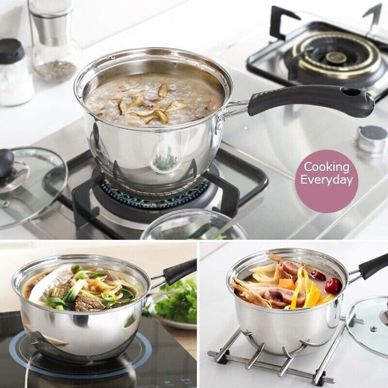 Three Stainless Steel Saucepans with Glass Lids for Every Hob - image 1