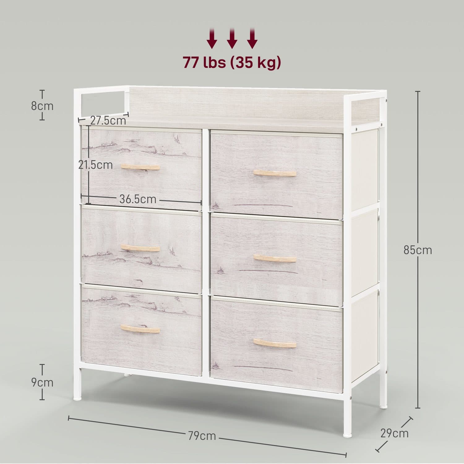 Rustic 6-Drawer Fabric Chest - image 1
