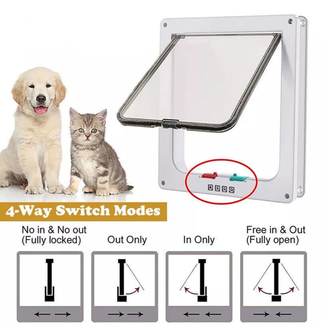 XL White Pet Door with Adjustable 4-Way Locking - image 9
