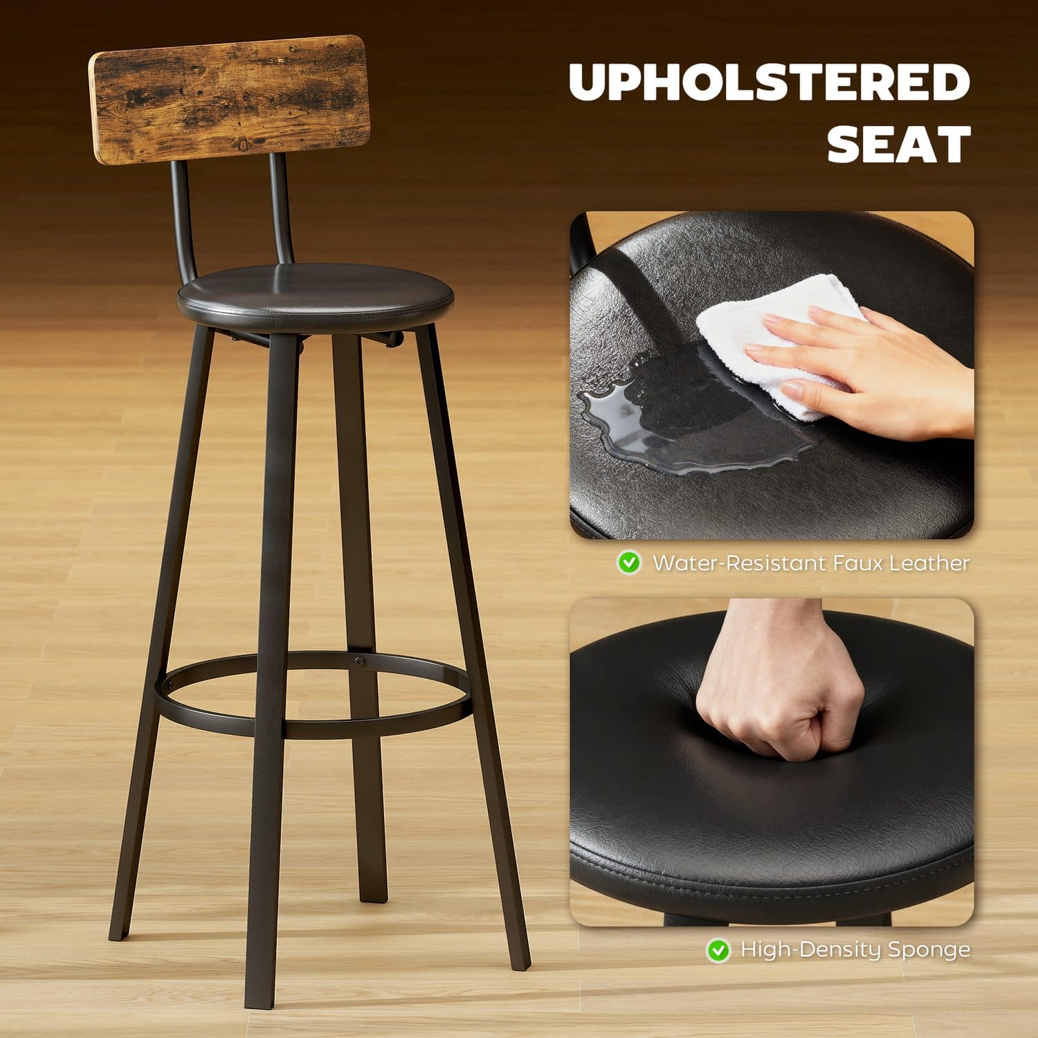 Rustic Industrial Bar Stools - image 4