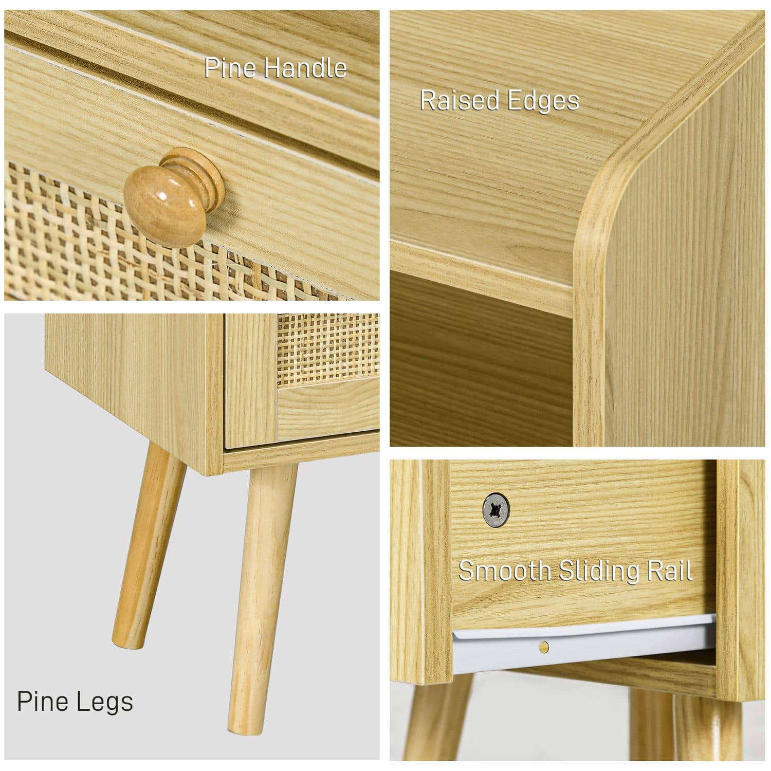 Natural Elegance: Set of 2 Rattan Bedside Tables - image 5
